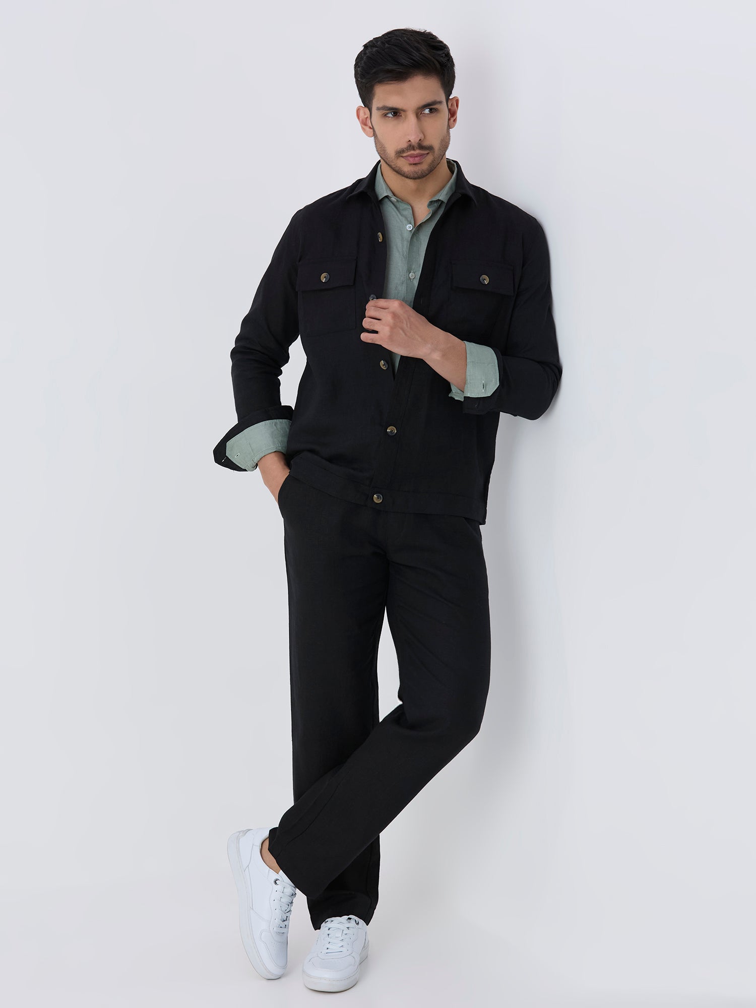 Black 100% Pure Linen Jacket