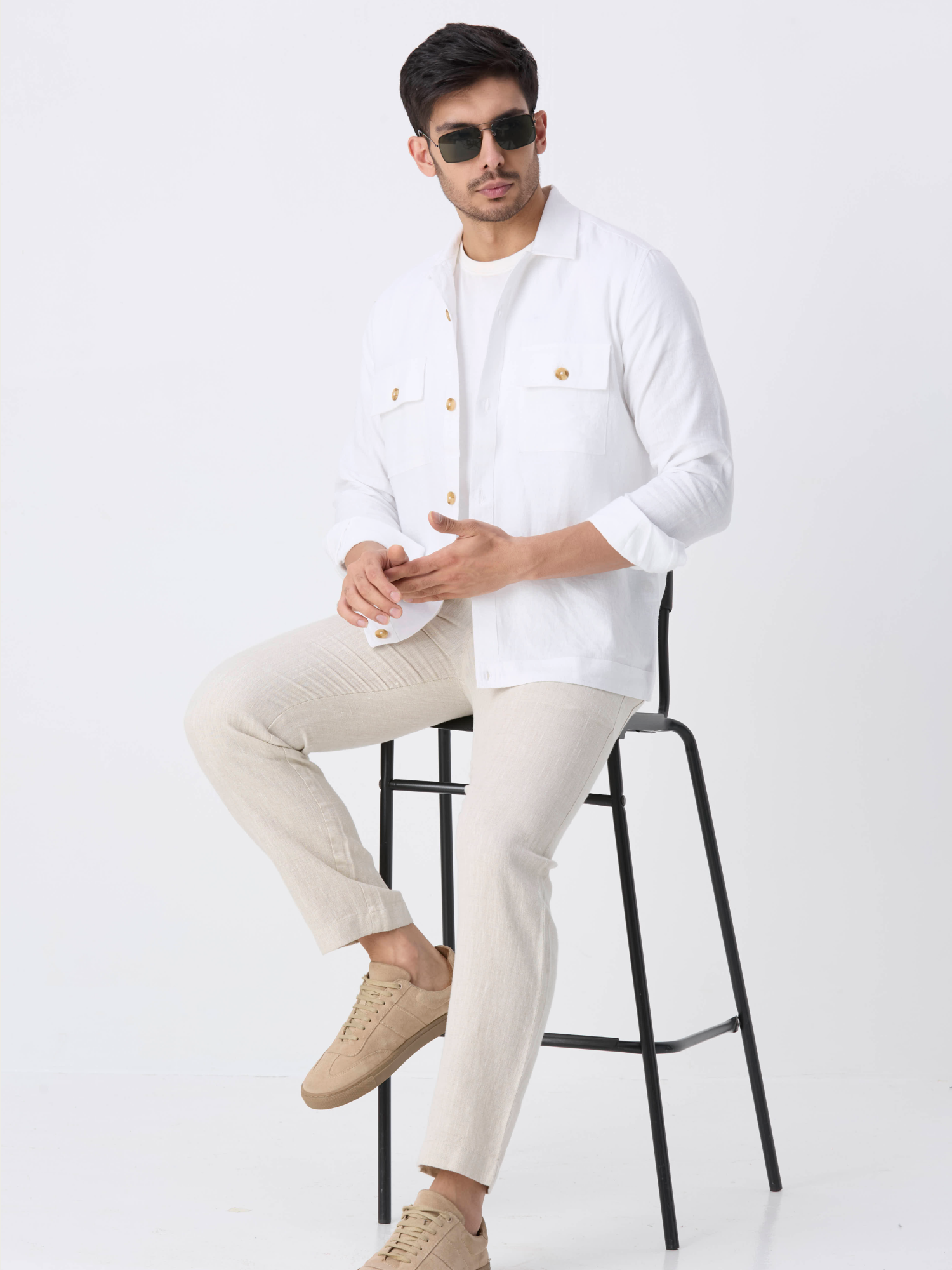 White 100% Pure Linen Jacket