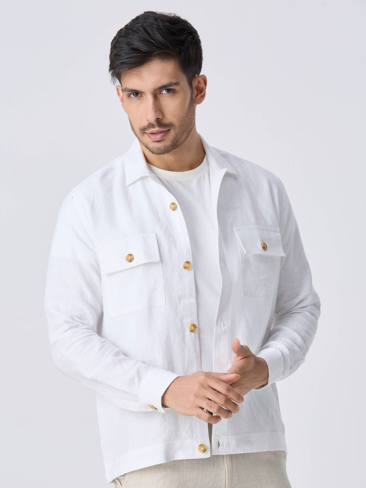 White 100% Pure Linen Jacket