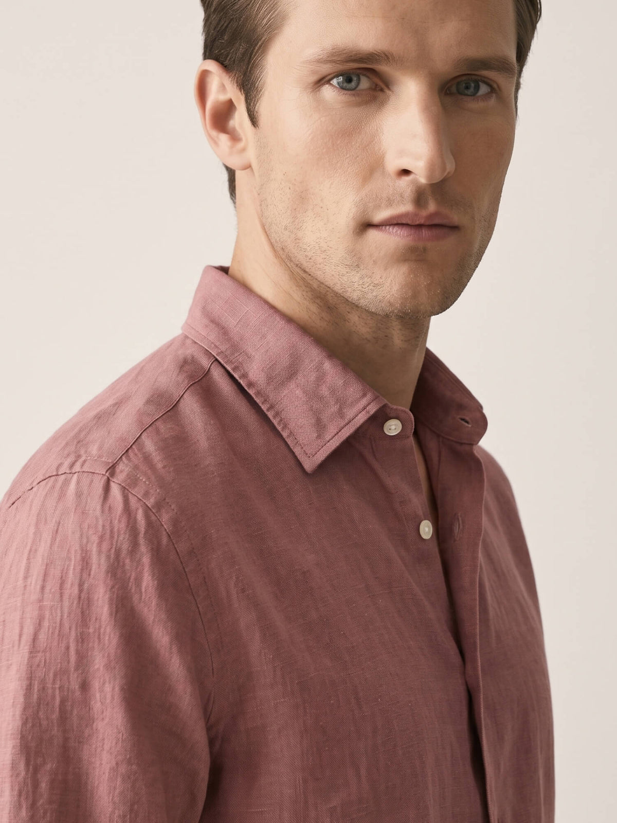 Dusty Rosewood 100% Pure Linen Shirt
