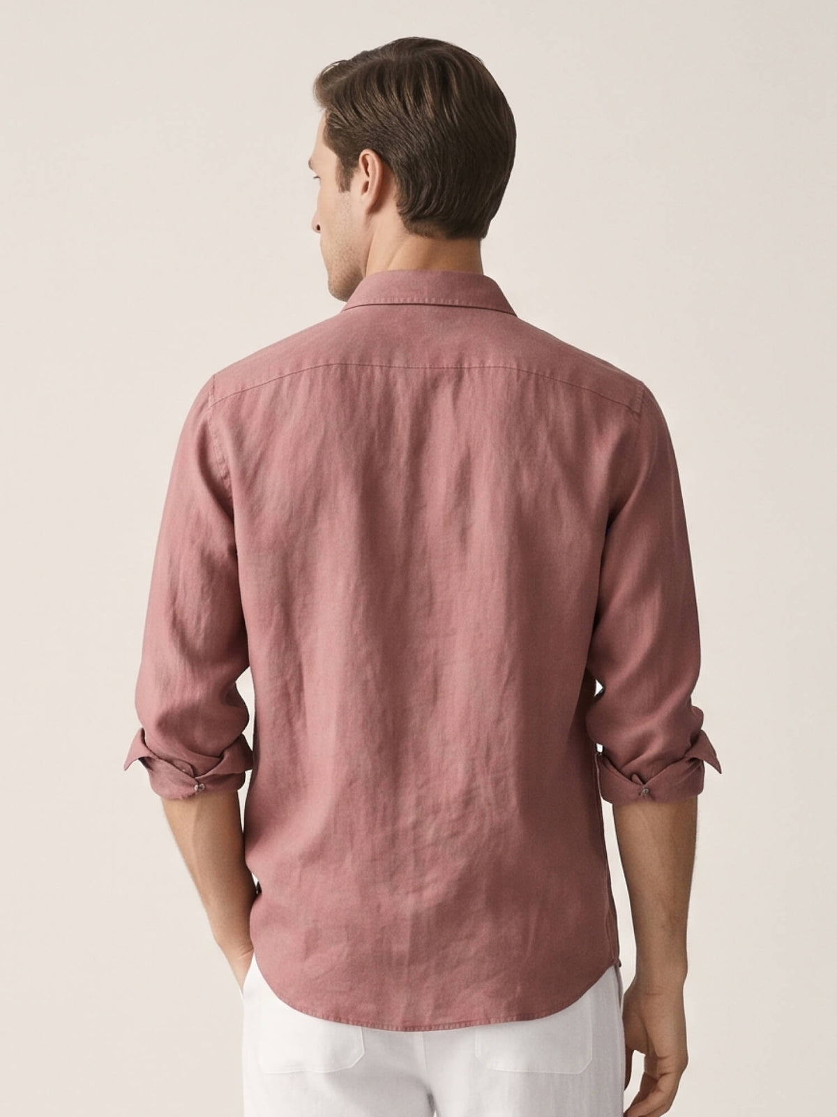 Dusty Rosewood 100% Pure Linen Shirt