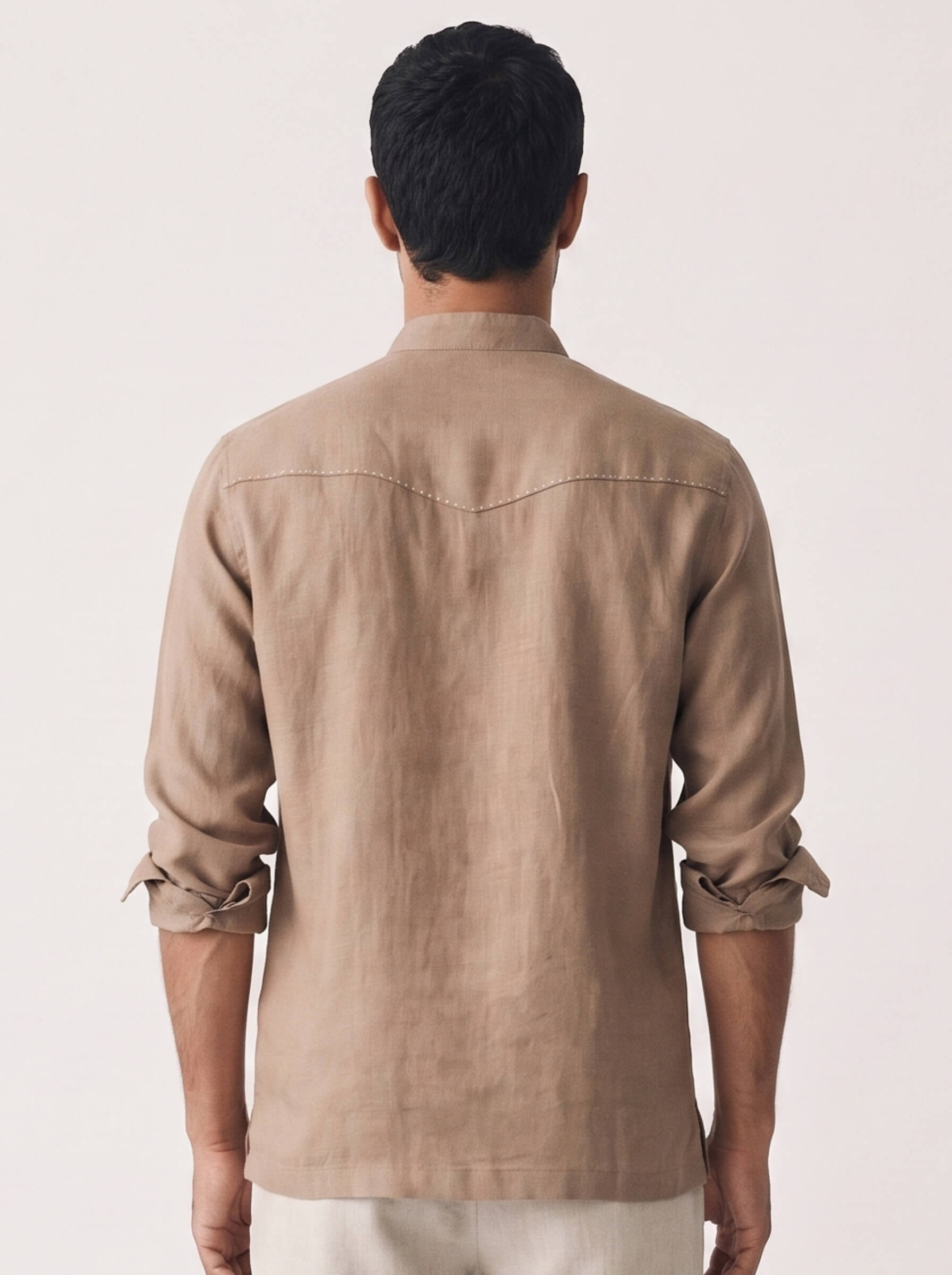 Artisan Stitch | Earth Brown 100% Pure Linen Overshirt
