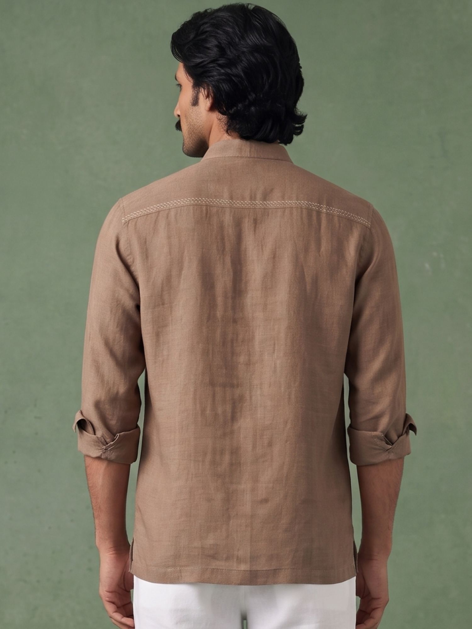 Earth Brown 100% Pure Linen Signature Overshirt
