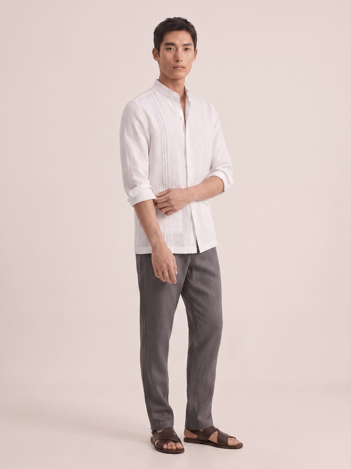 White 100% Pure Linen Signature Overshirt