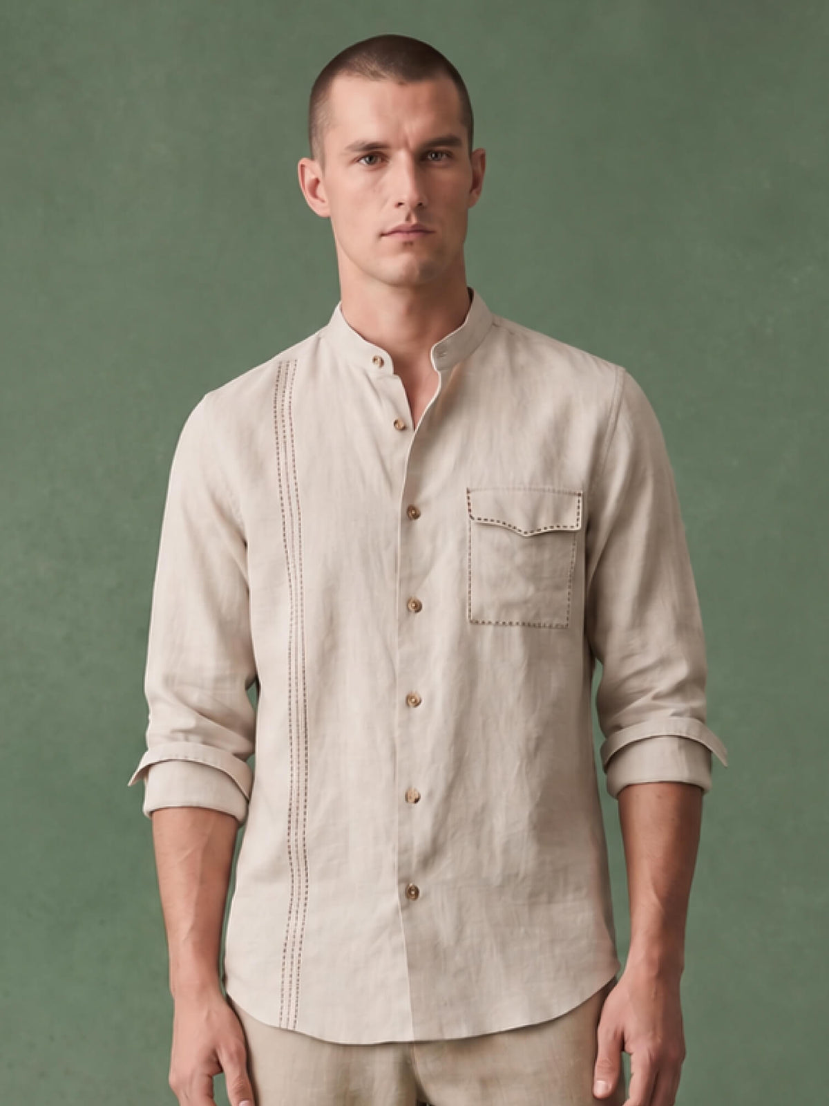 Signature Stitch | Beige 100% Pure Linen