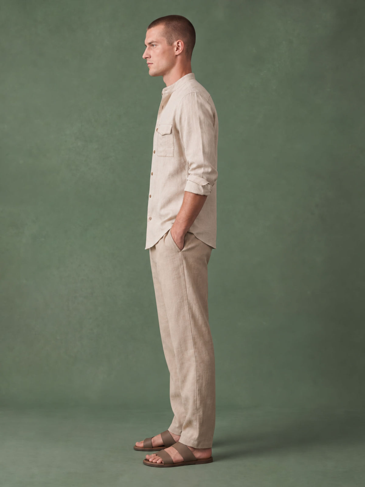 Signature Stitch | Beige 100% Pure Linen