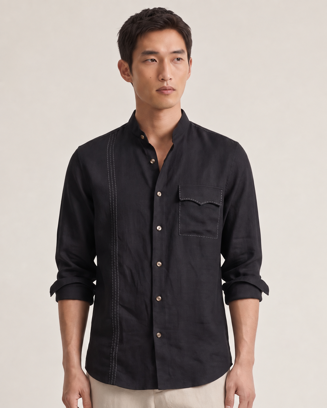 Signature Stitch | Black 100% Pure Linen