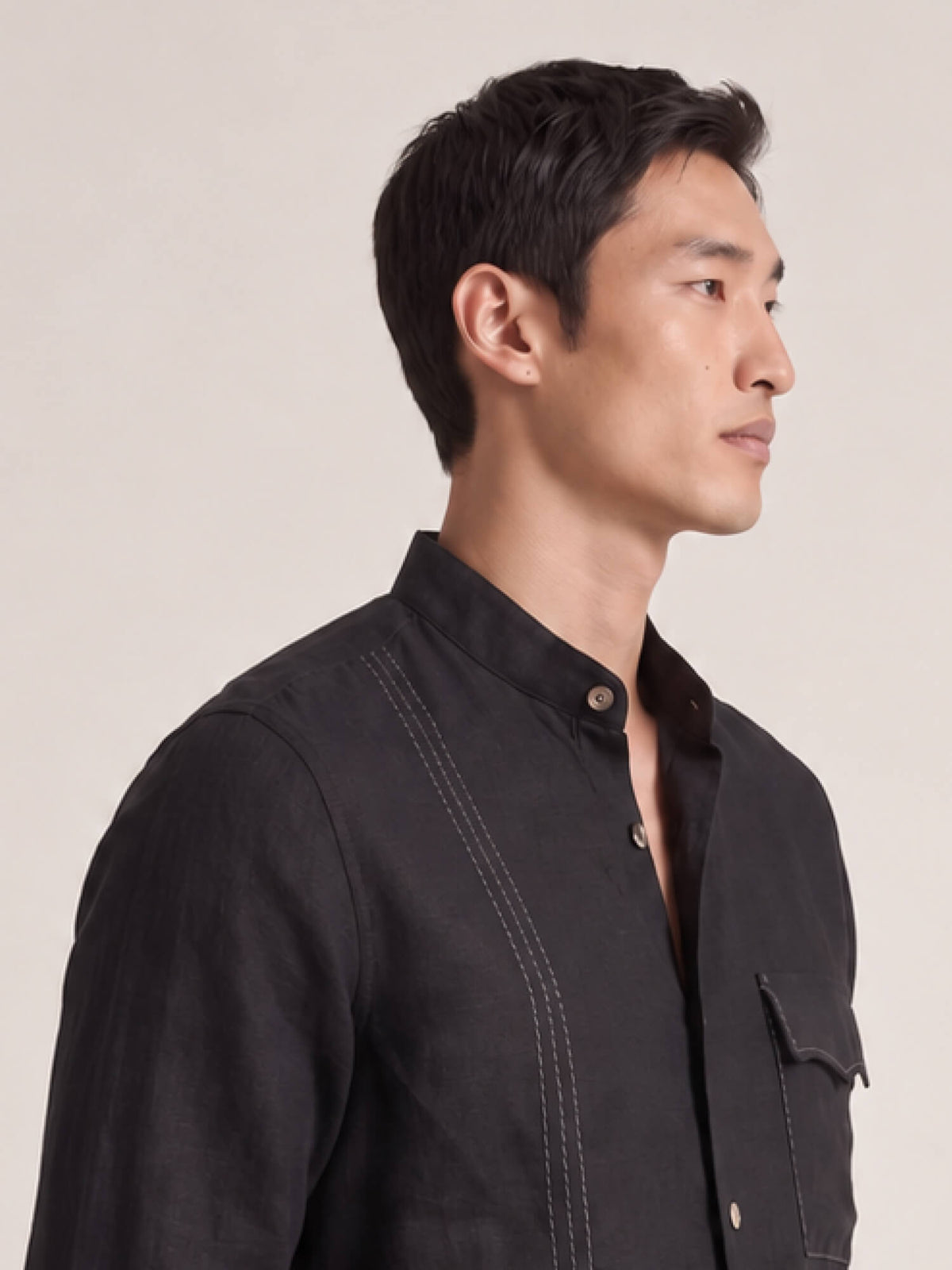 Signature Stitch | Black 100% Pure Linen