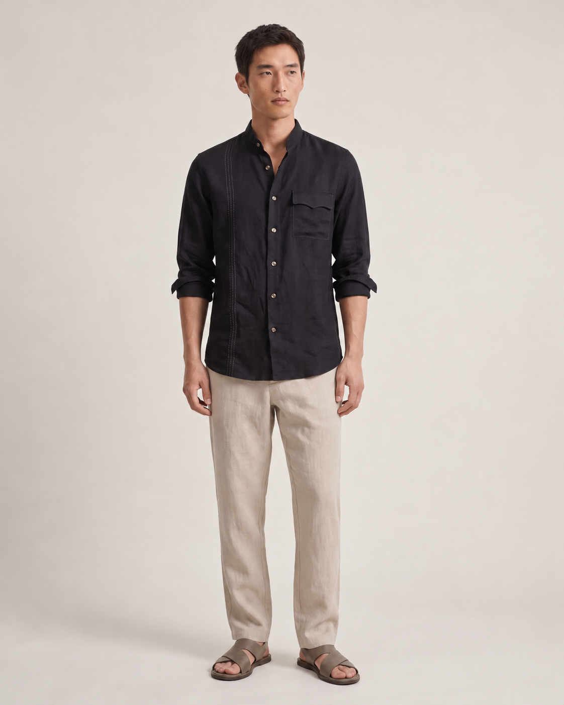 Signature Stitch | Black 100% Pure Linen