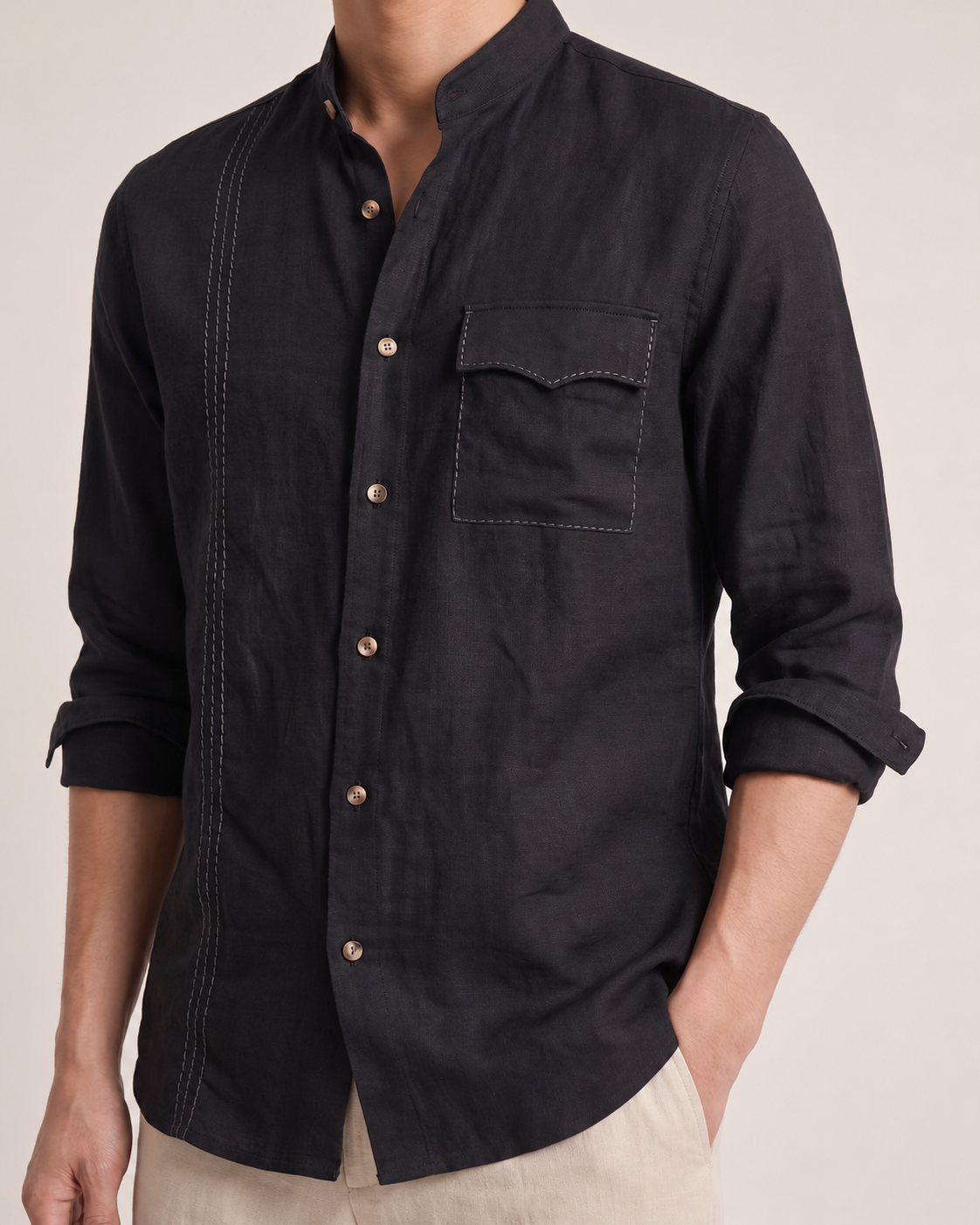 Signature Stitch | Black 100% Pure Linen