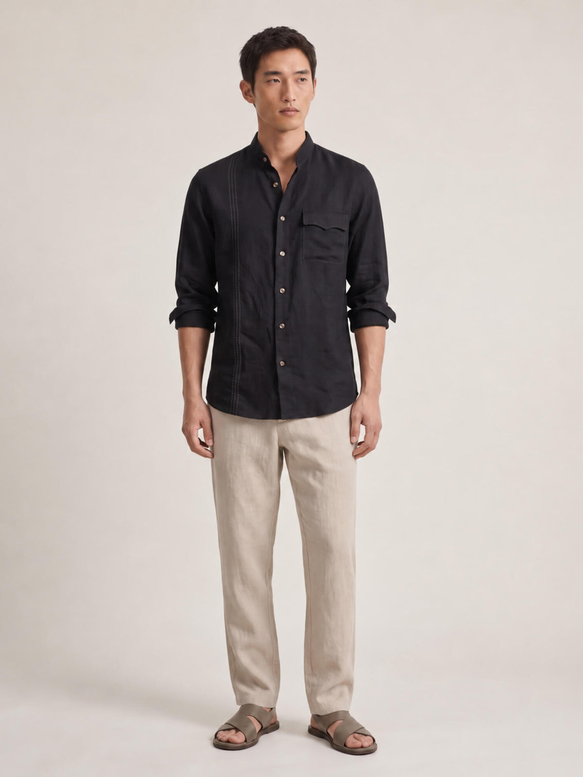 Signature Stitch | Black 100% Pure Linen