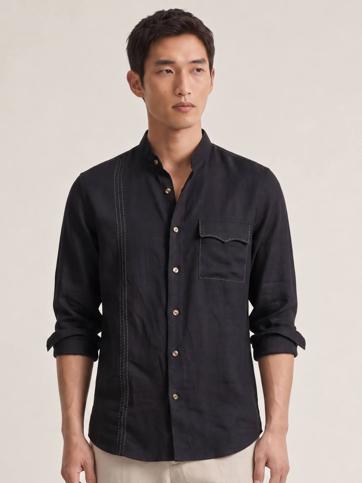 Signature Stitch | Black 100% Pure Linen