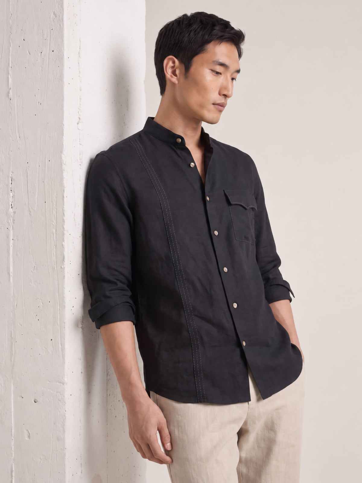 Signature Stitch | Black 100% Pure Linen