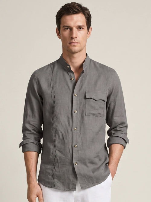 Signature Stitch | Charcoal Gray 100% Pure Linen