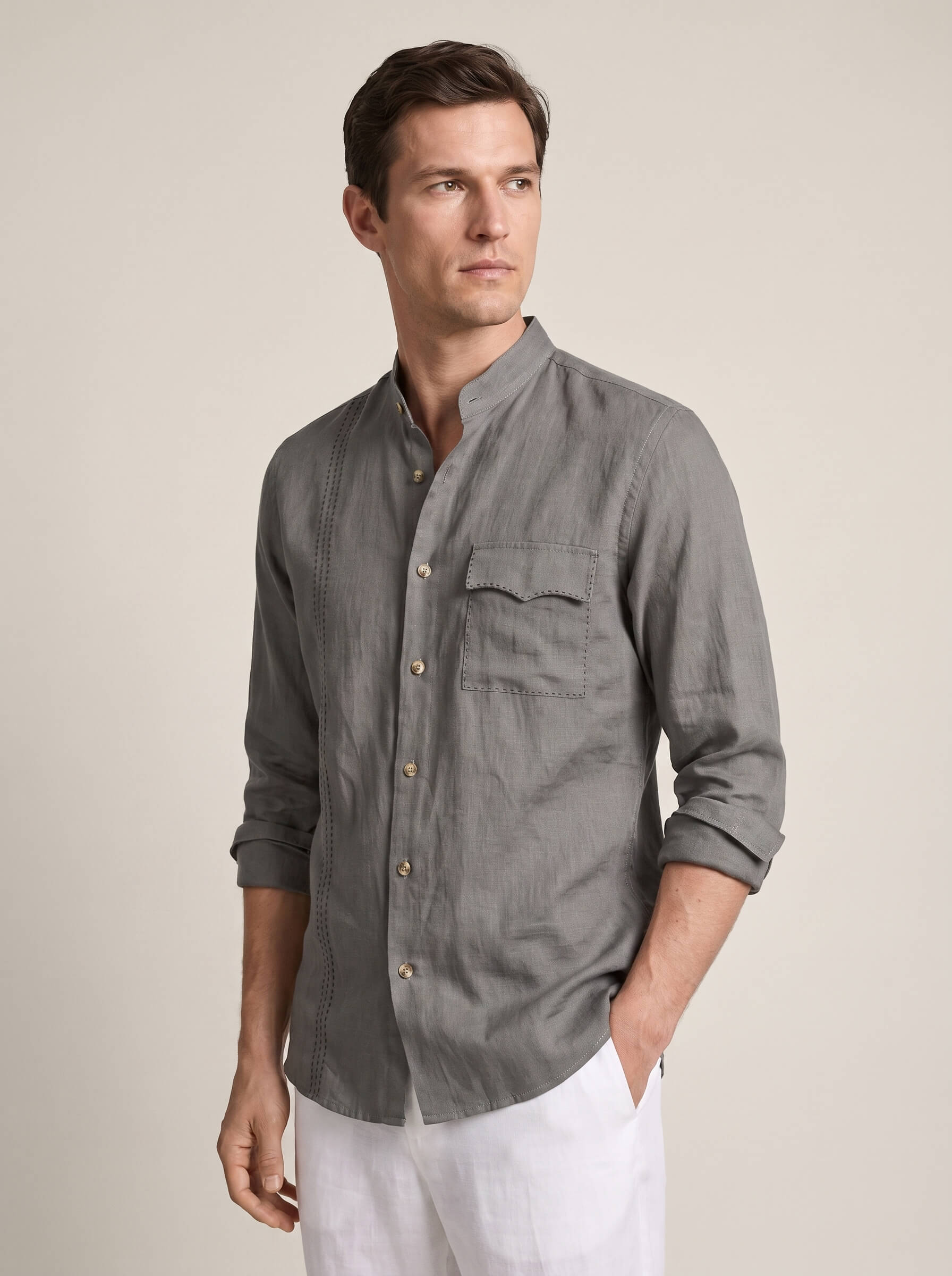 Signature Stitch | Charcoal Gray 100% Pure Linen