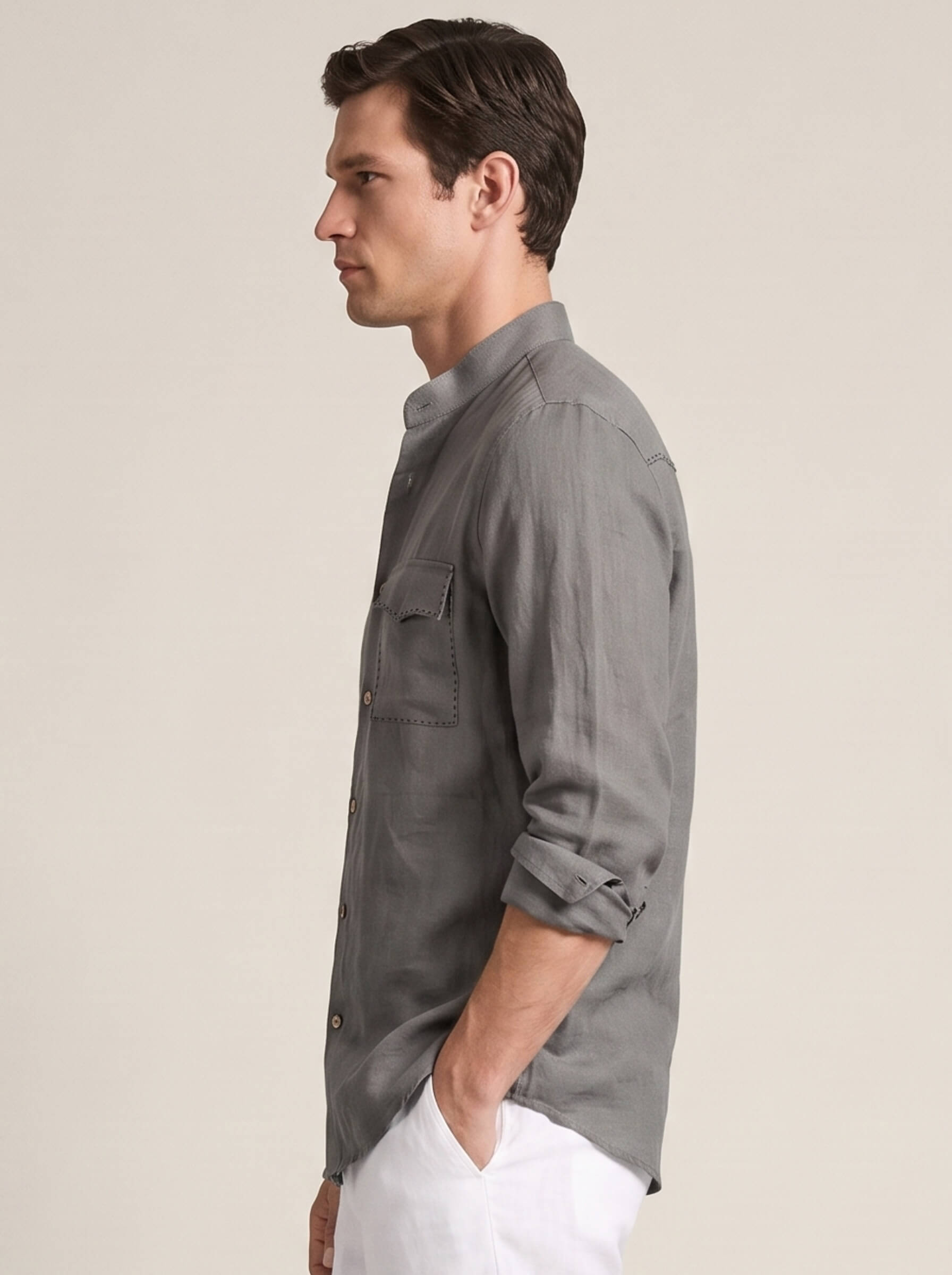 Signature Stitch | Charcoal Gray 100% Pure Linen