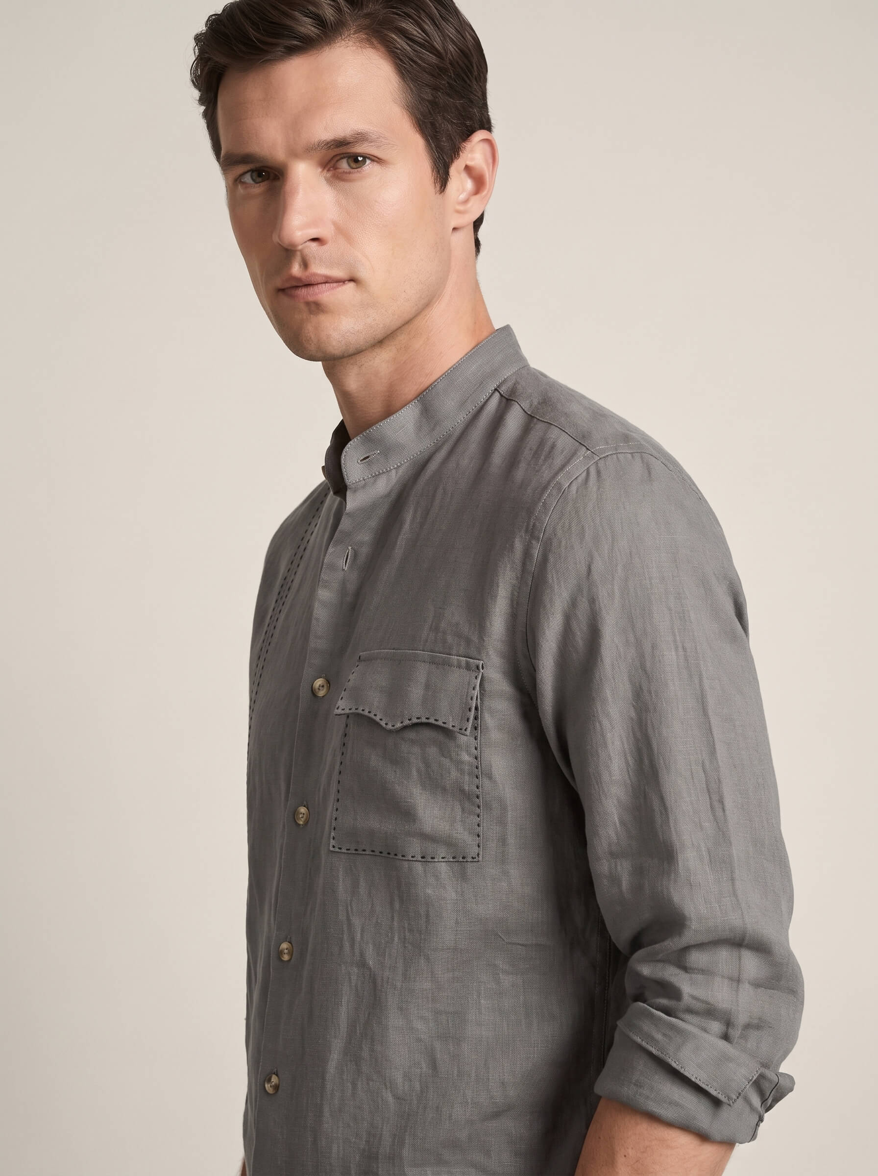 Signature Stitch | Charcoal Gray 100% Pure Linen
