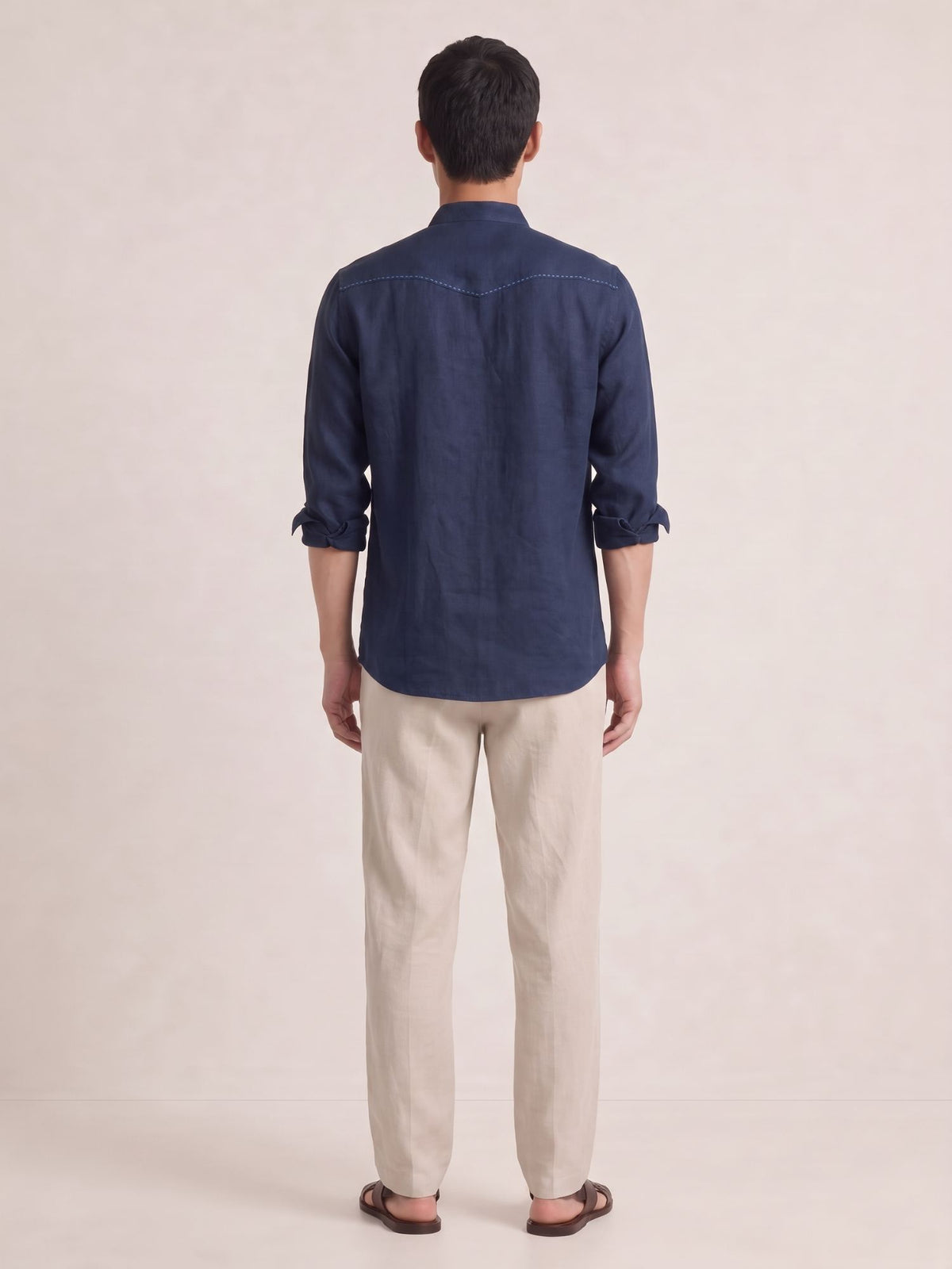Signature Stitch | Navy 100% Pure Linen