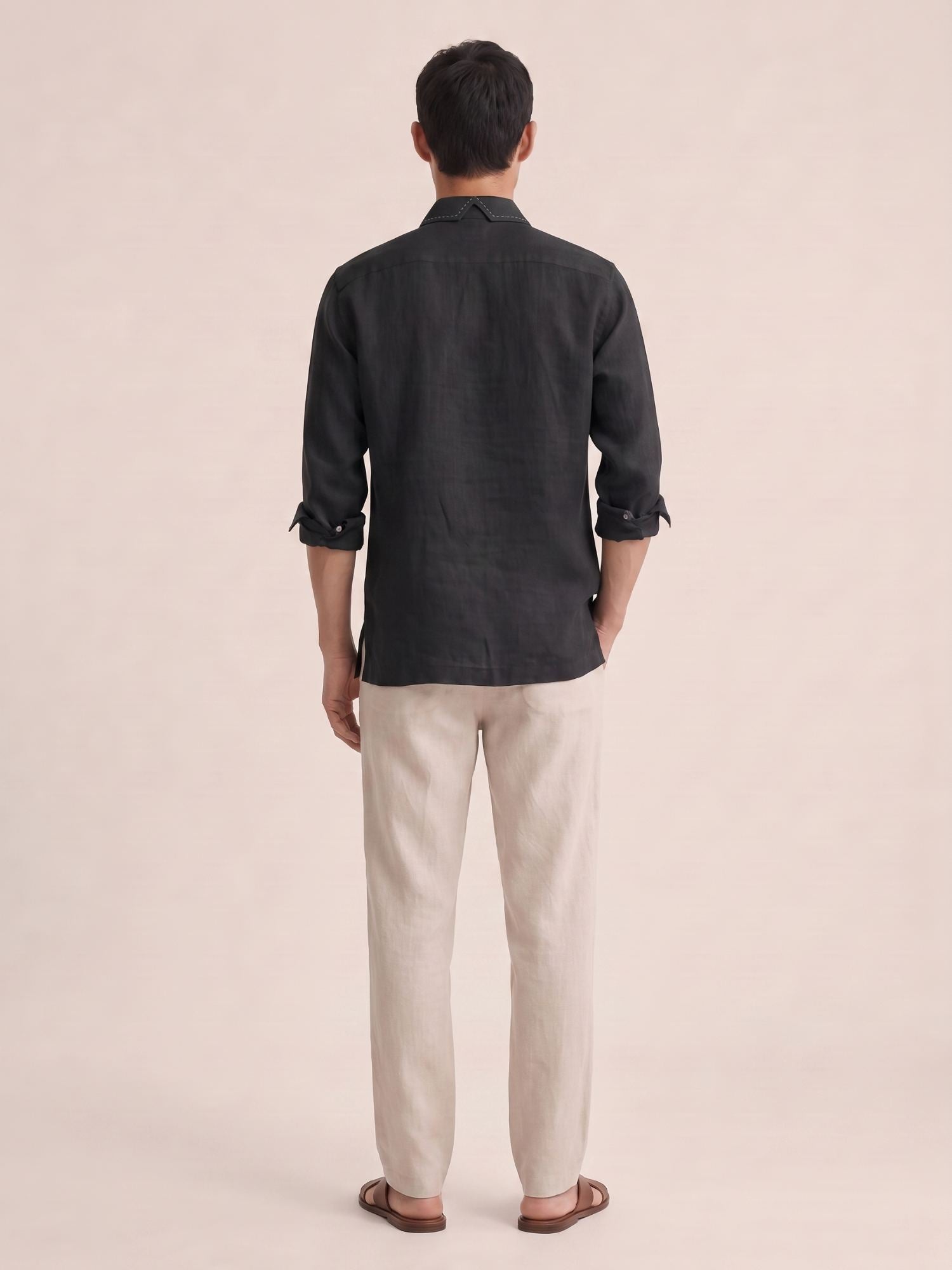 Artisan Stitch | Black 100% Pure Linen