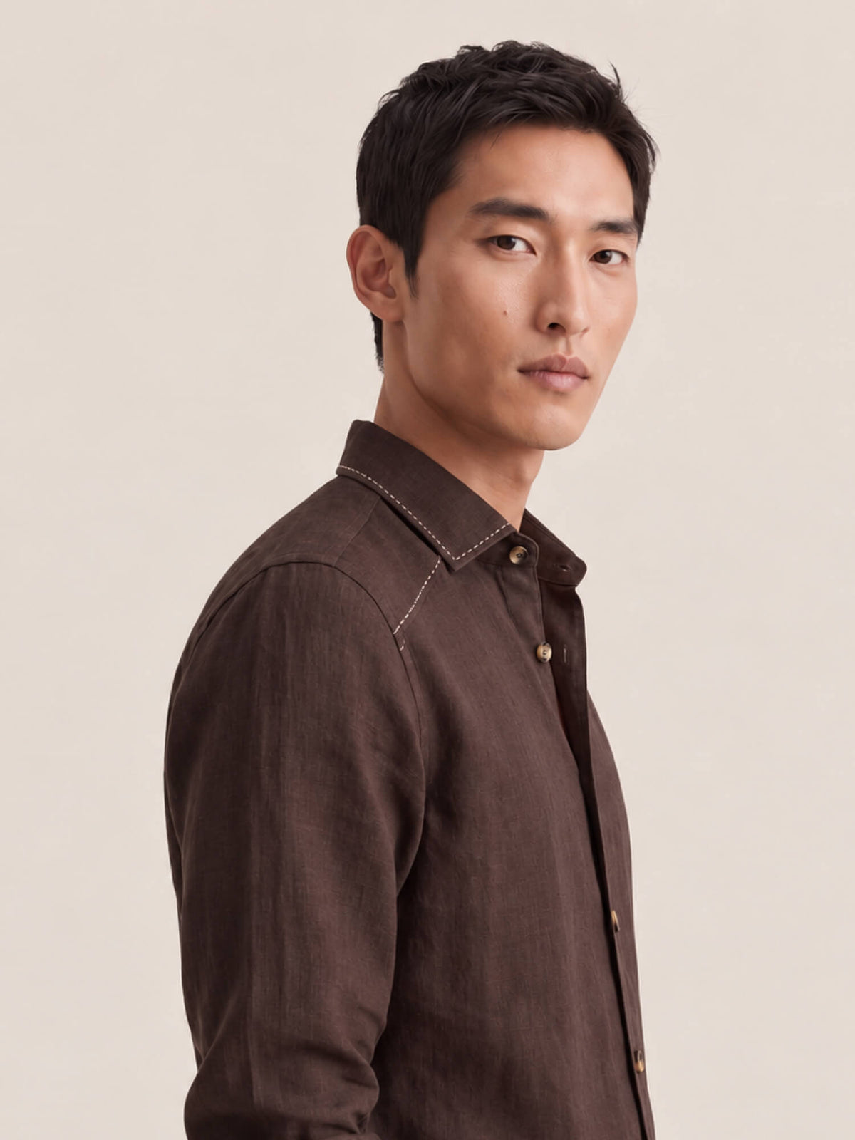 Artisan Stitch | Brown 100% Pure Linen