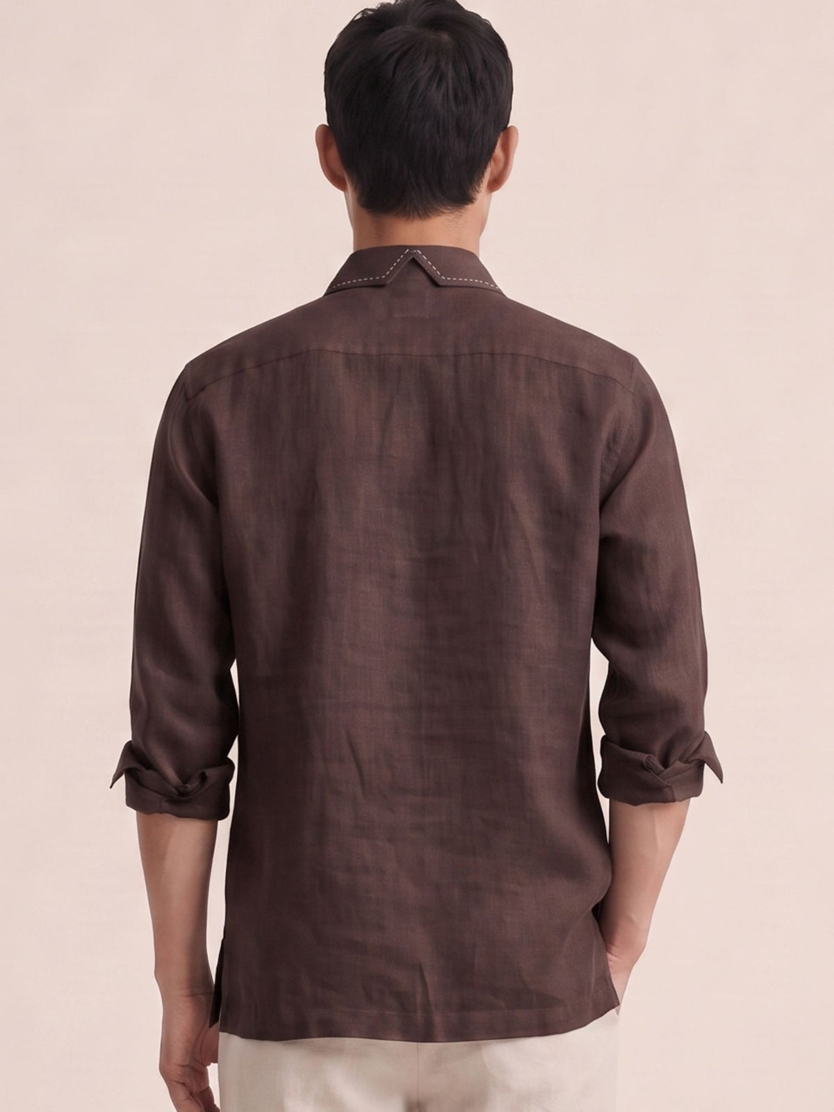 Artisan Stitch | Brown 100% Pure Linen