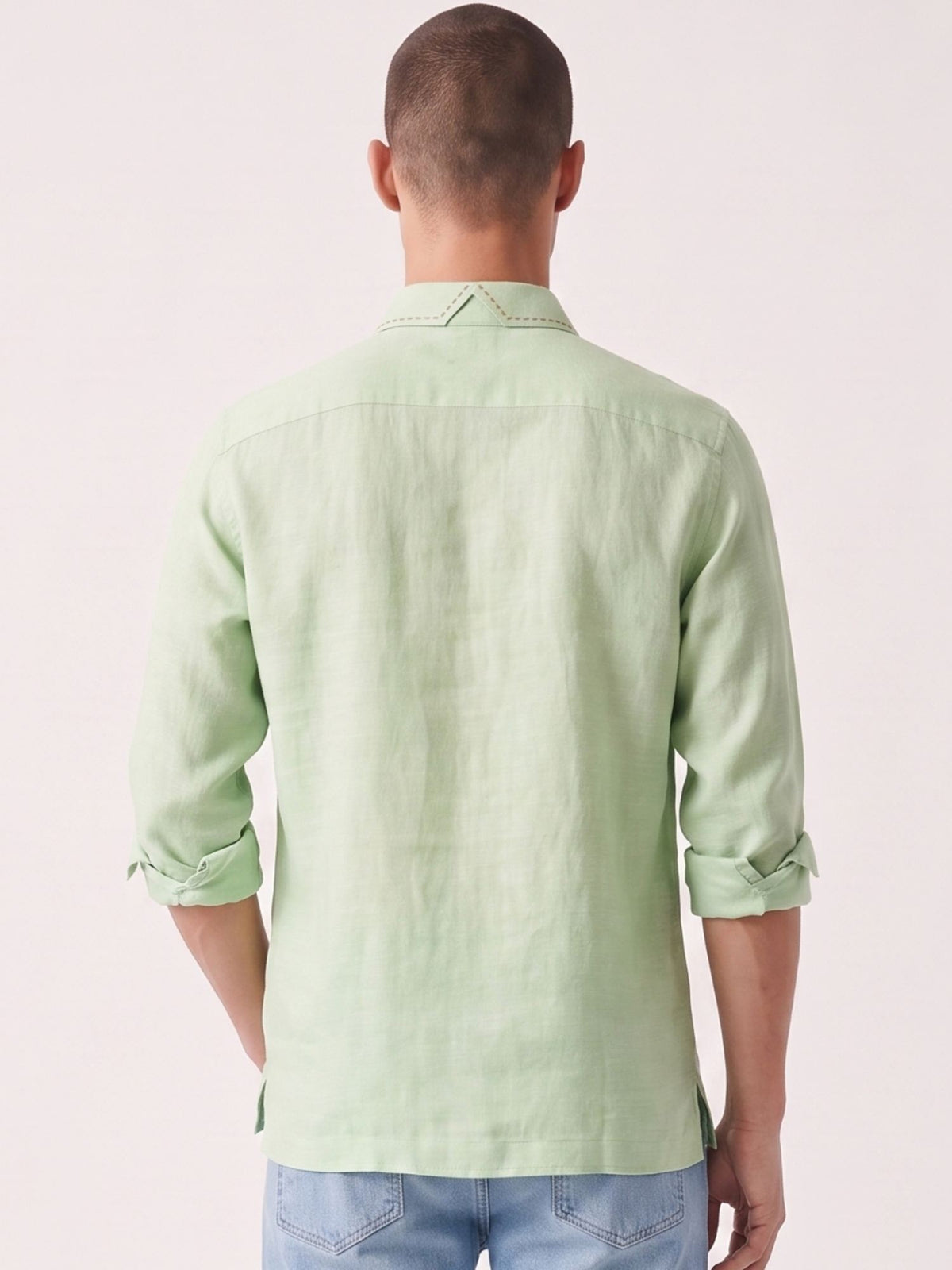 Artisan Stitch | Green 100% Pure Linen