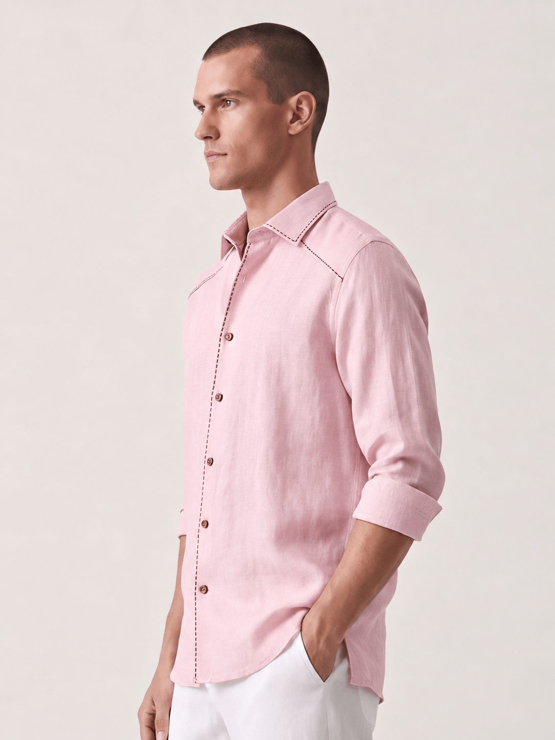Artisan Stitch | Pink 100% Pure Linen