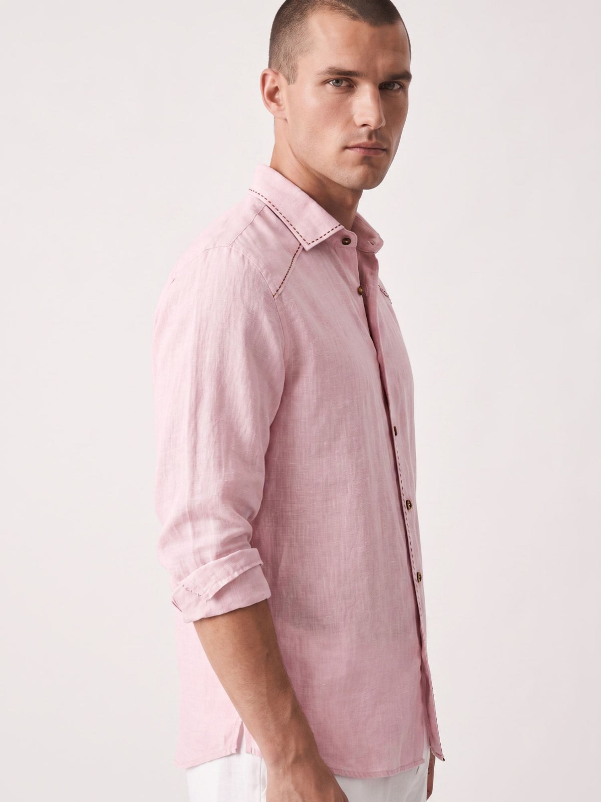 Artisan Stitch | Pink 100% Pure Linen