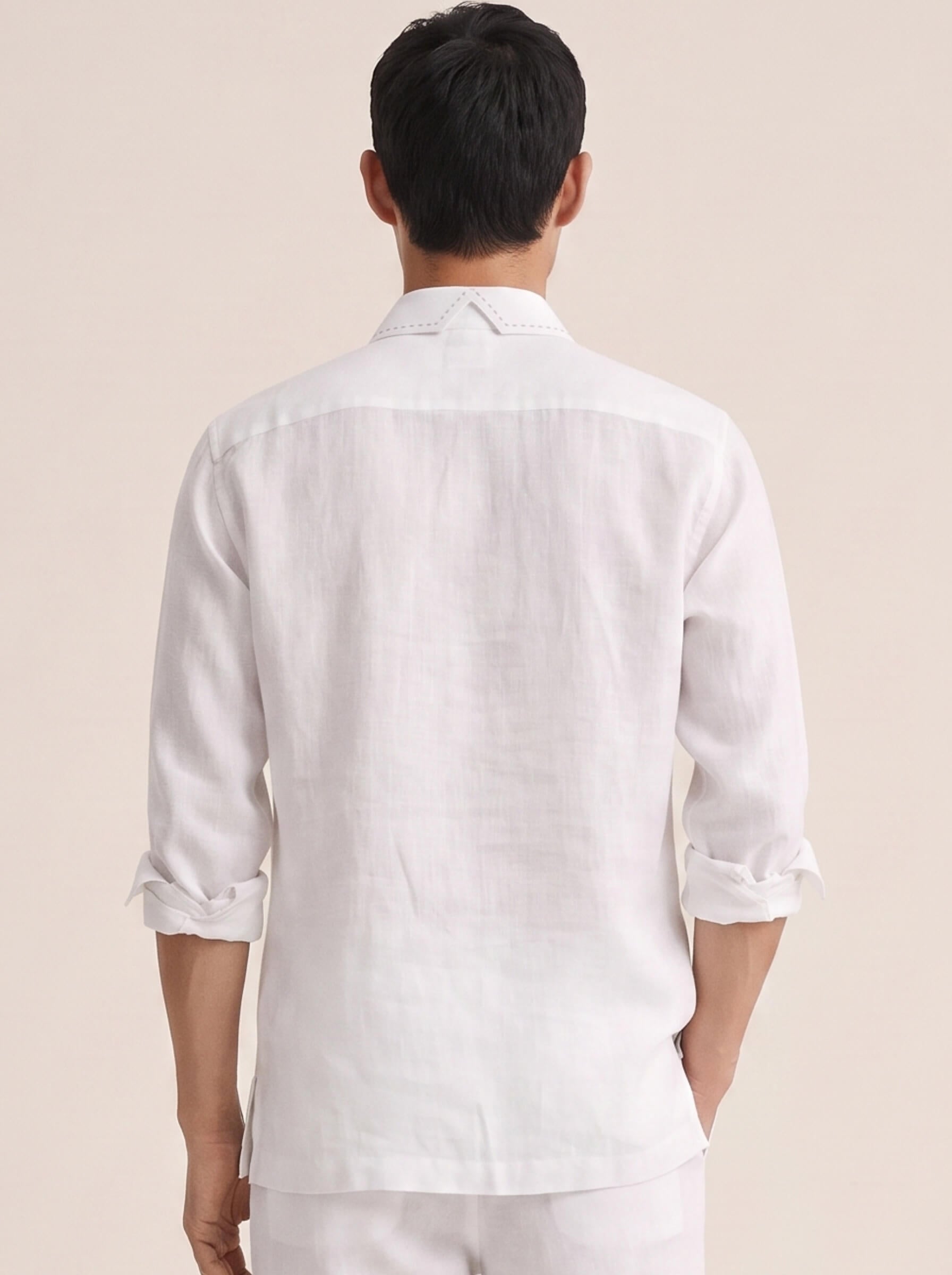 Artisan Stitch | White 100% Pure Linen