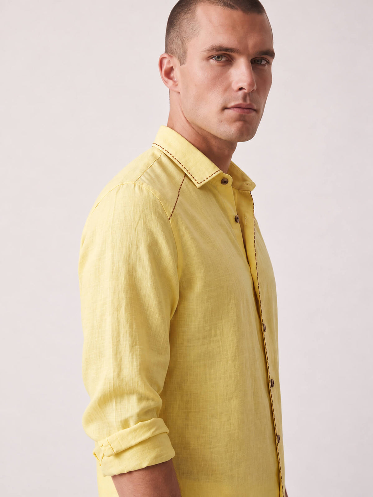 Artisan Stitch | Yellow 100% Pure Linen