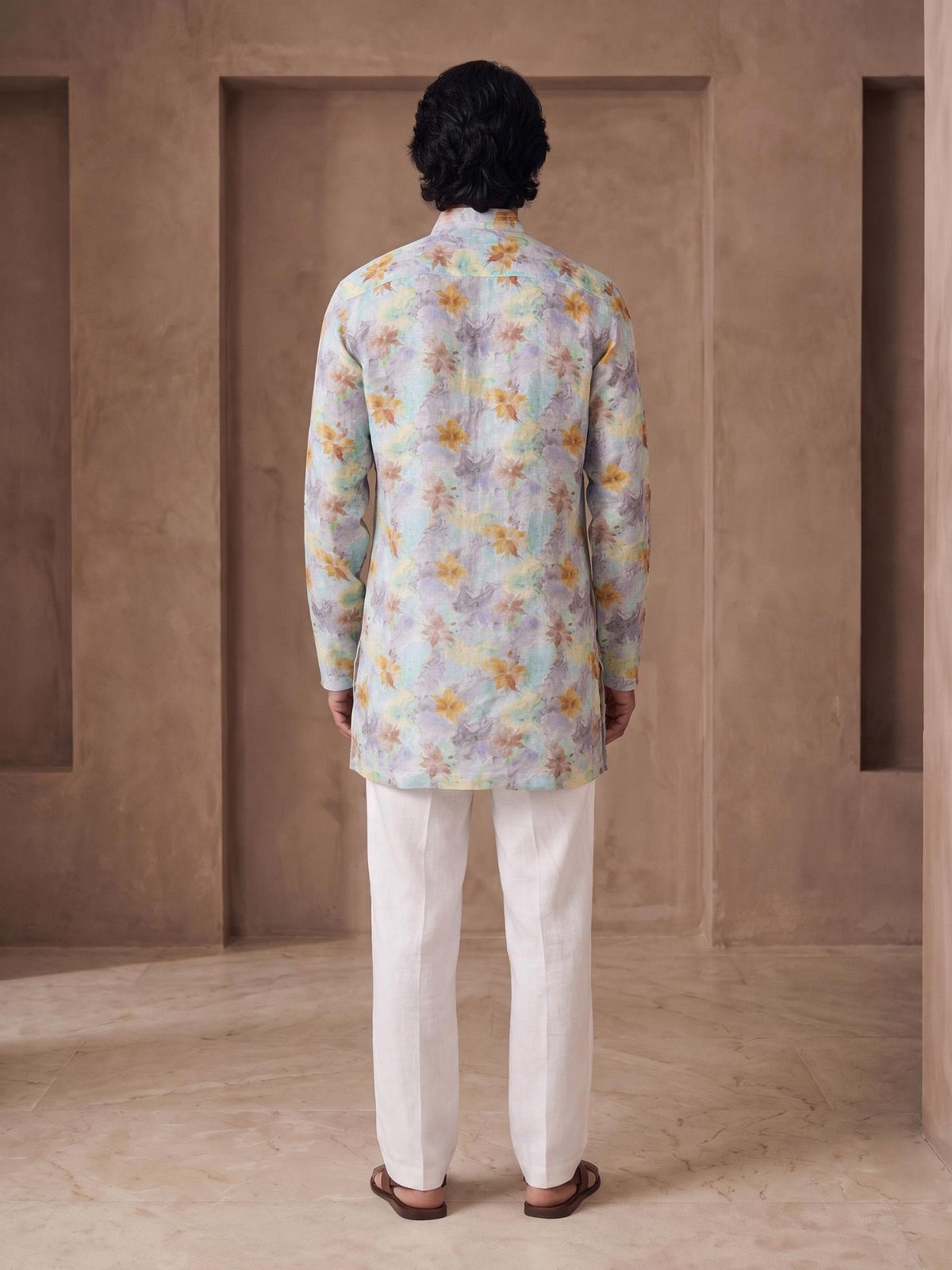 Patina Mint | 100% Pure Linen Mid-Length Kurta