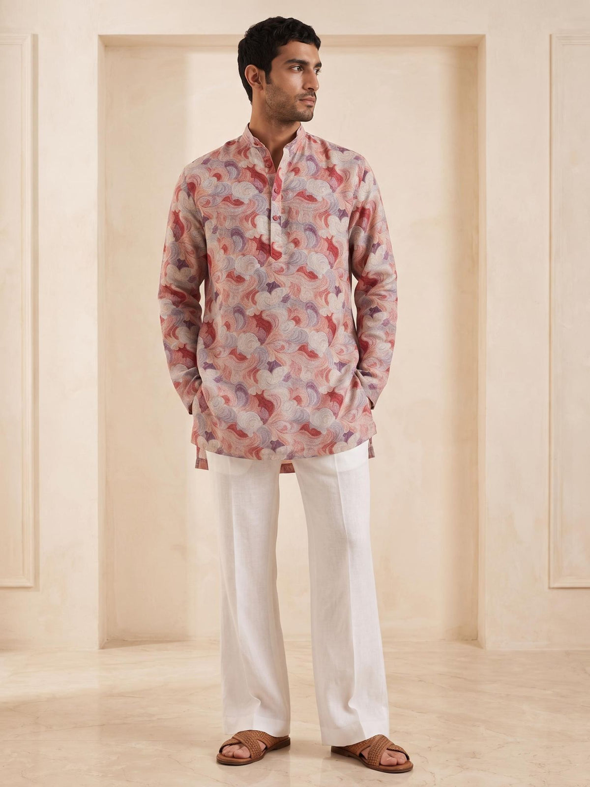Rose Clay | 100% Pure Linen Mid-Length Kurta