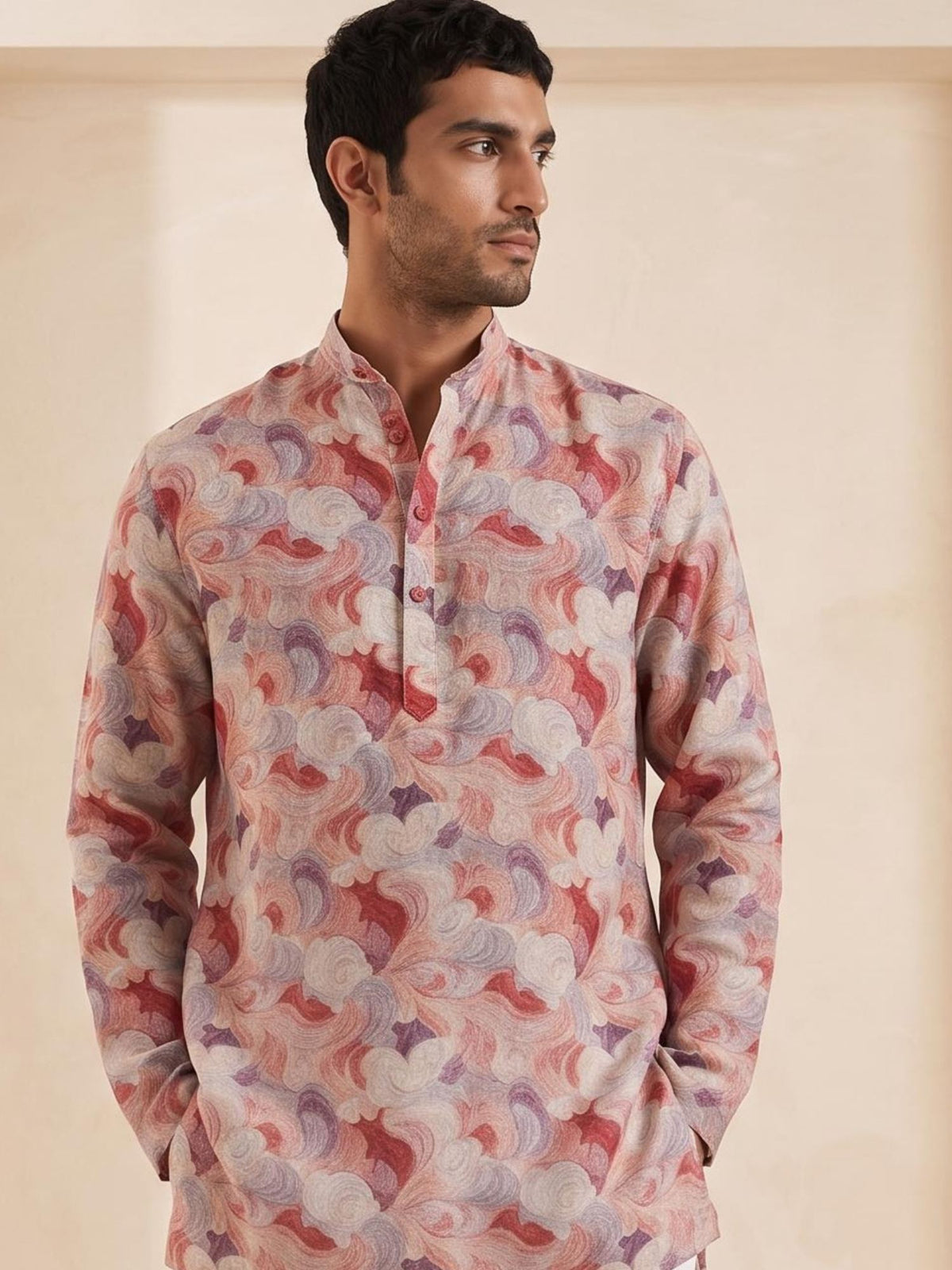 Rose Clay | 100% Pure Linen Mid-Length Kurta