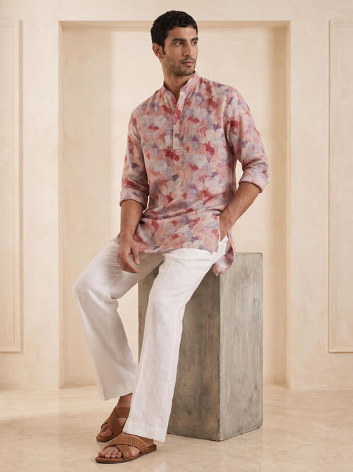 Rose Clay | 100% Pure Linen Mid-Length Kurta
