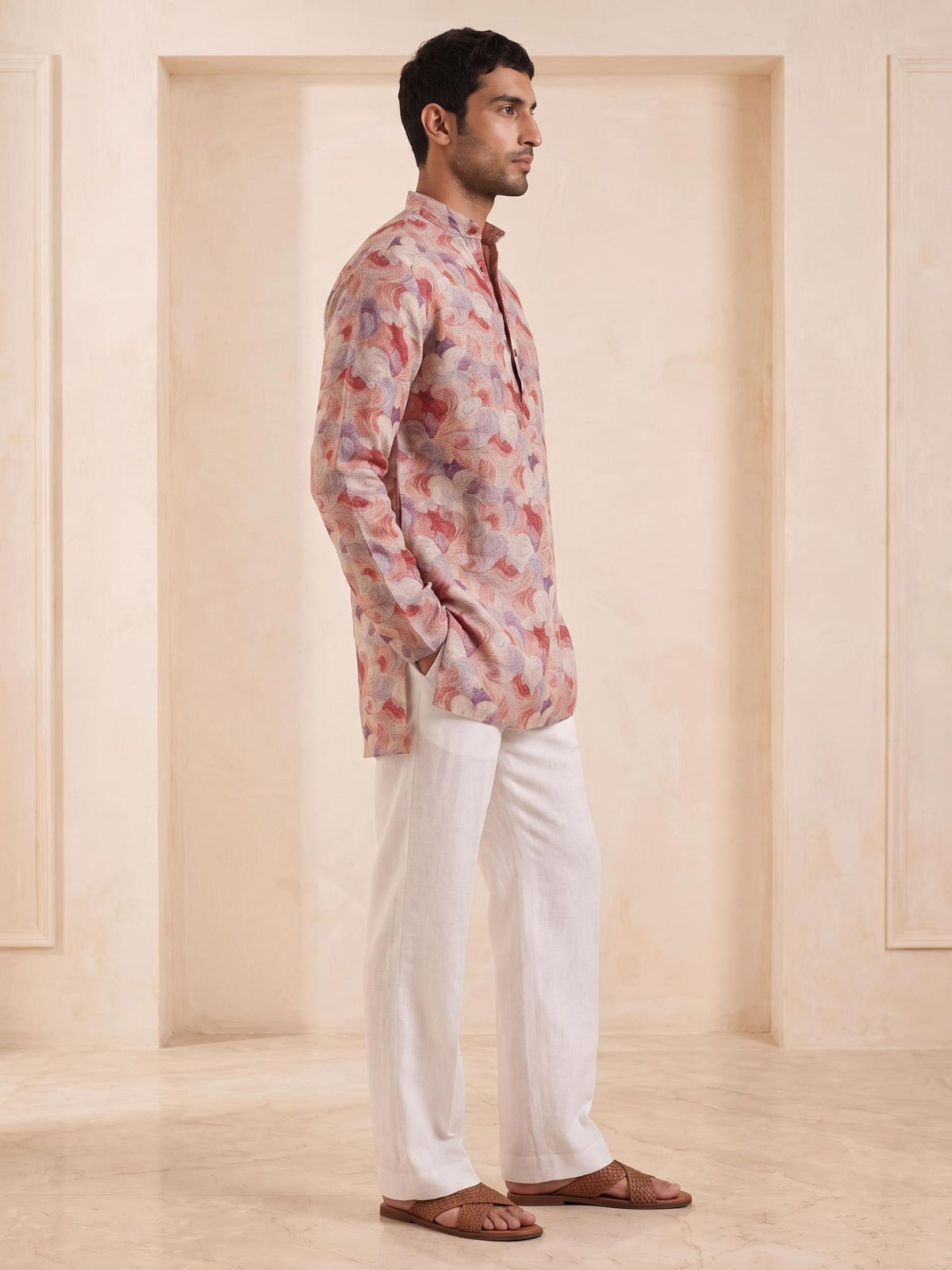 Rose Clay | 100% Pure Linen Mid-Length Kurta