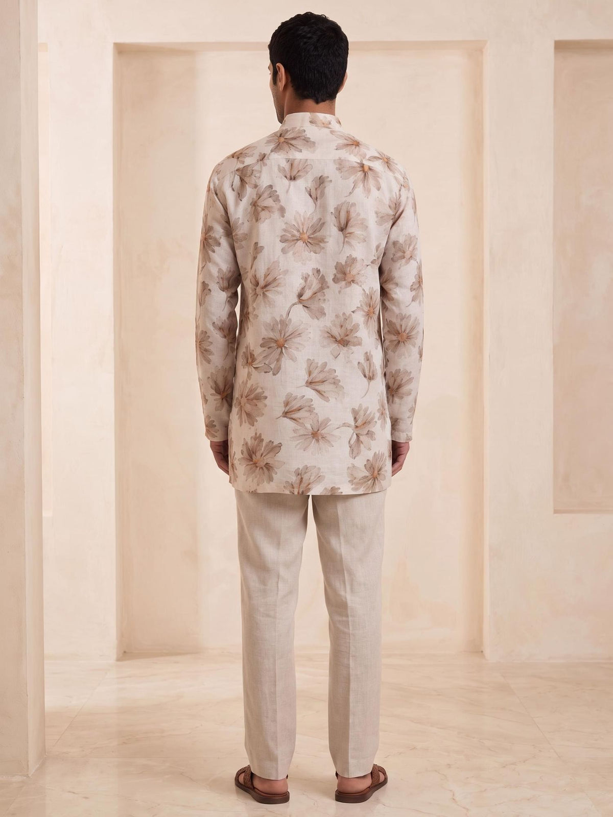 Ivory Petal | 100% Pure Linen Mid-Length Kurta