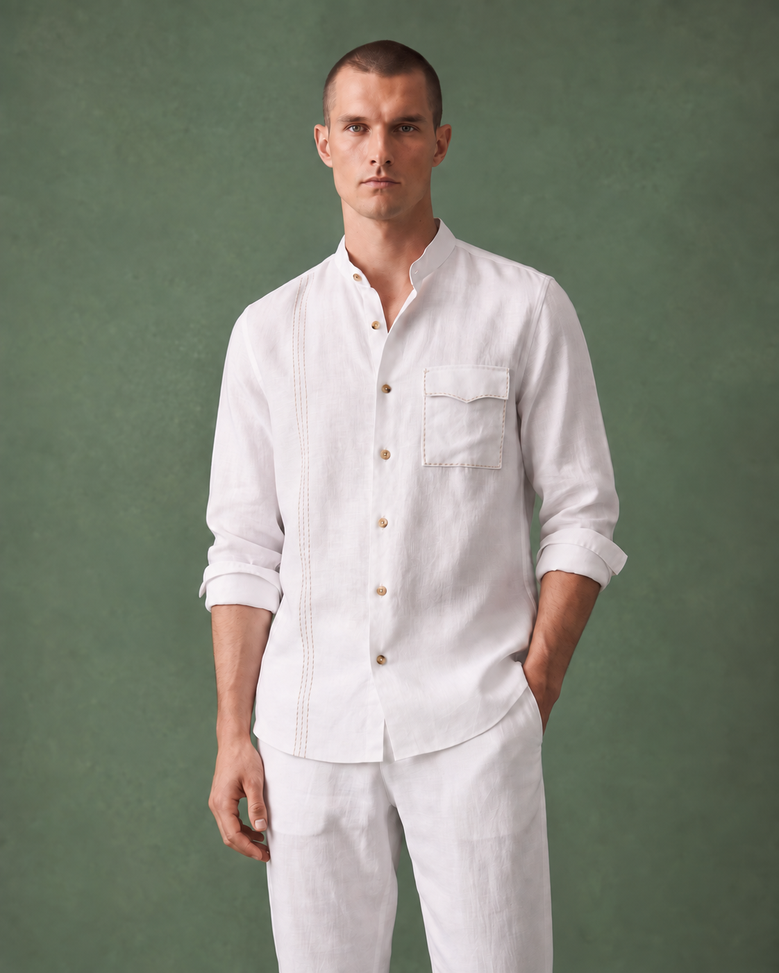 Signature Stitch | White 100% Pure Linen