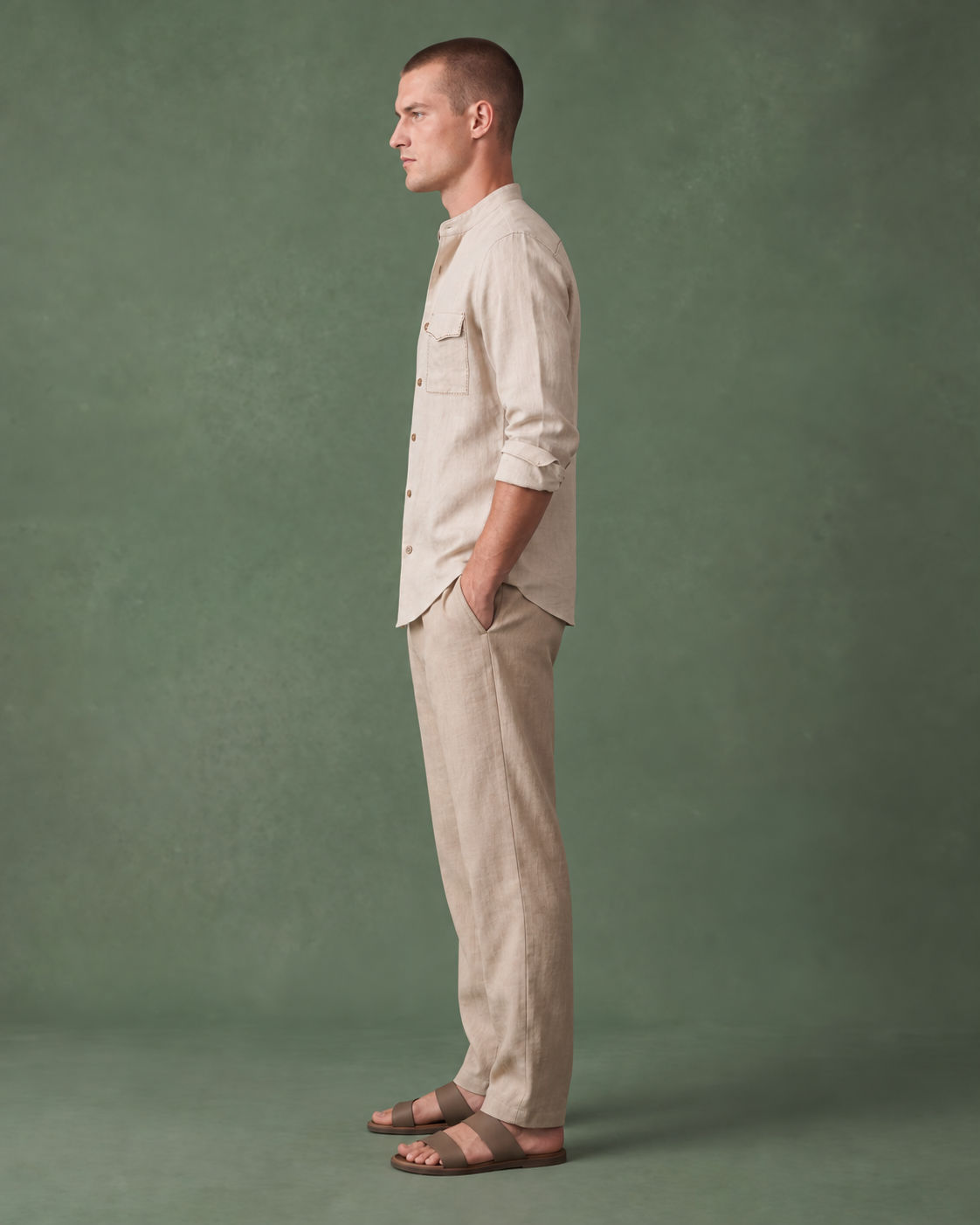 Signature Stitch | Beige 100% Pure Linen