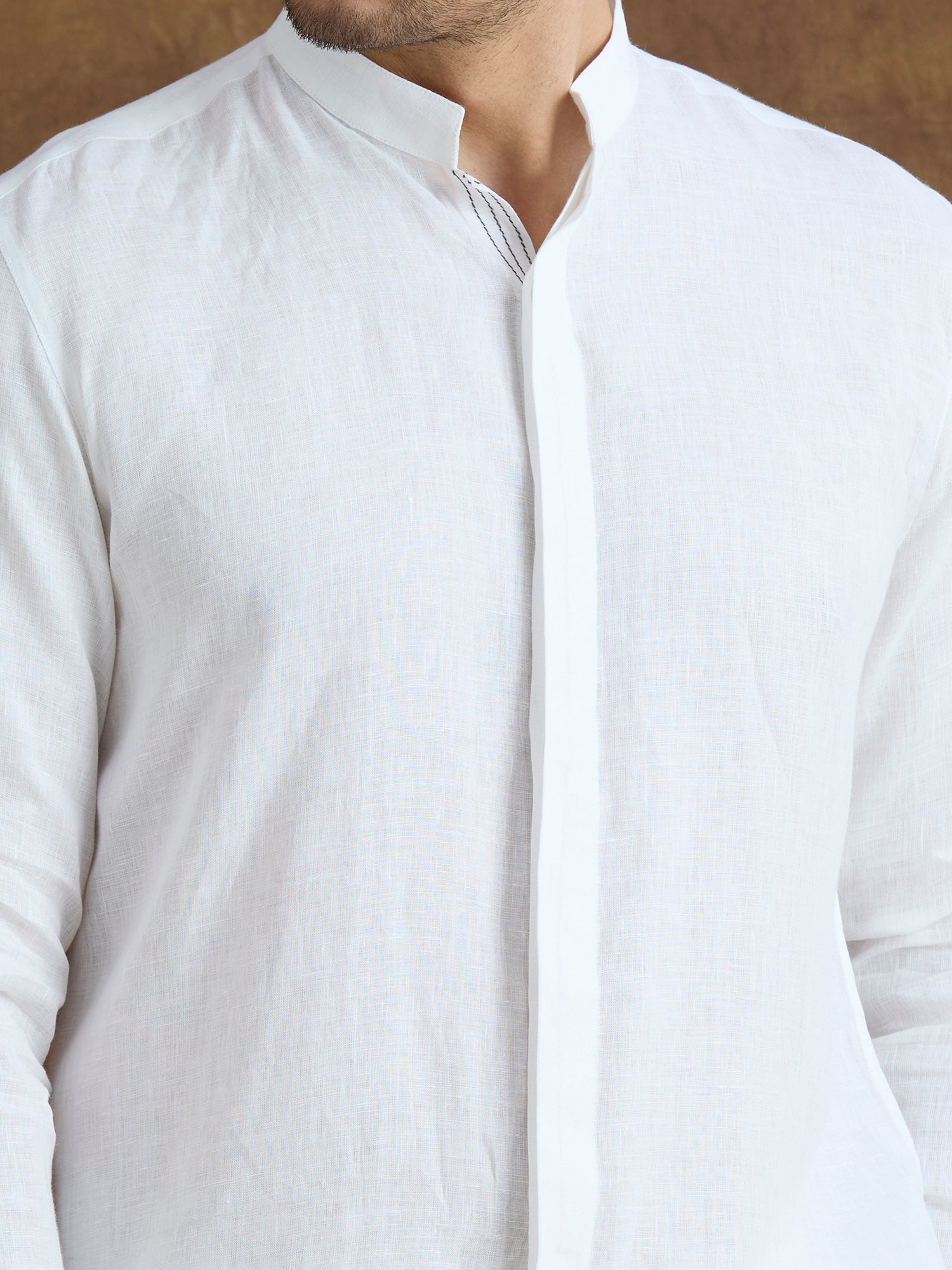 Kshetra | 100% Pure Linen White Long Kurta