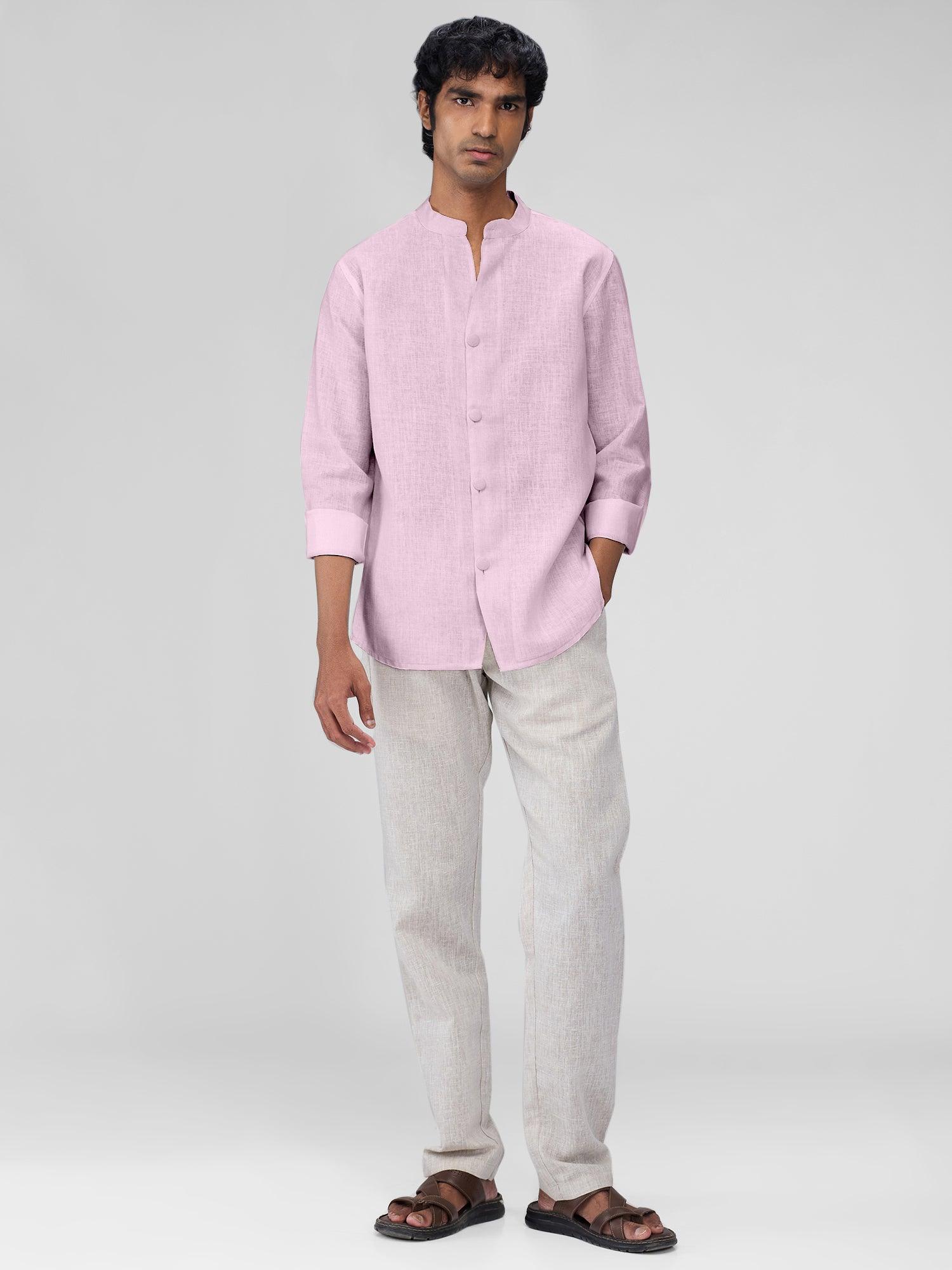 Airavat Mandarin | Lavender 100% Pure Linen - Bhrata