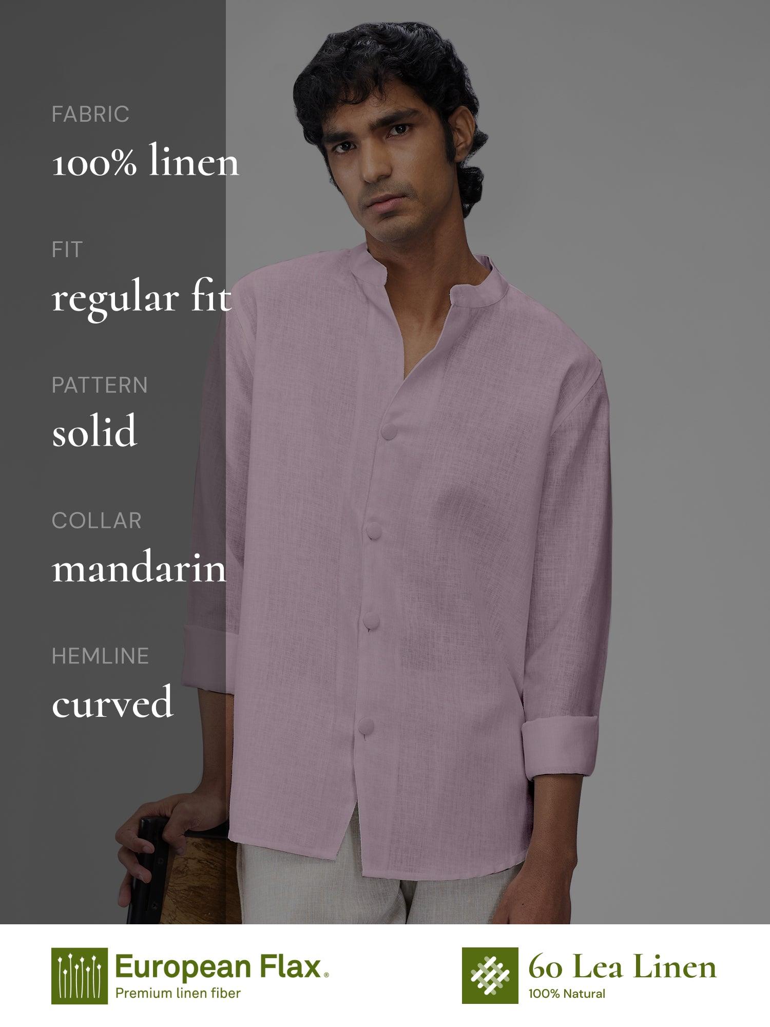 Airavat Mandarin | Lavender 100% Pure Linen - Bhrata