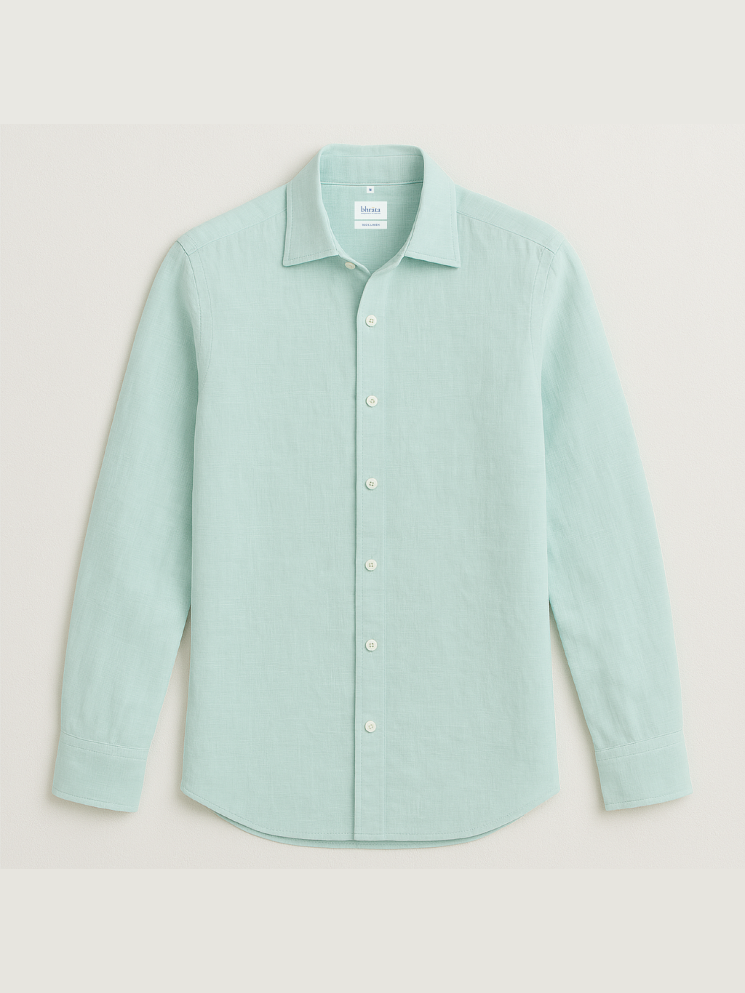 Aqua Mint 100% Pure Linen Shirt