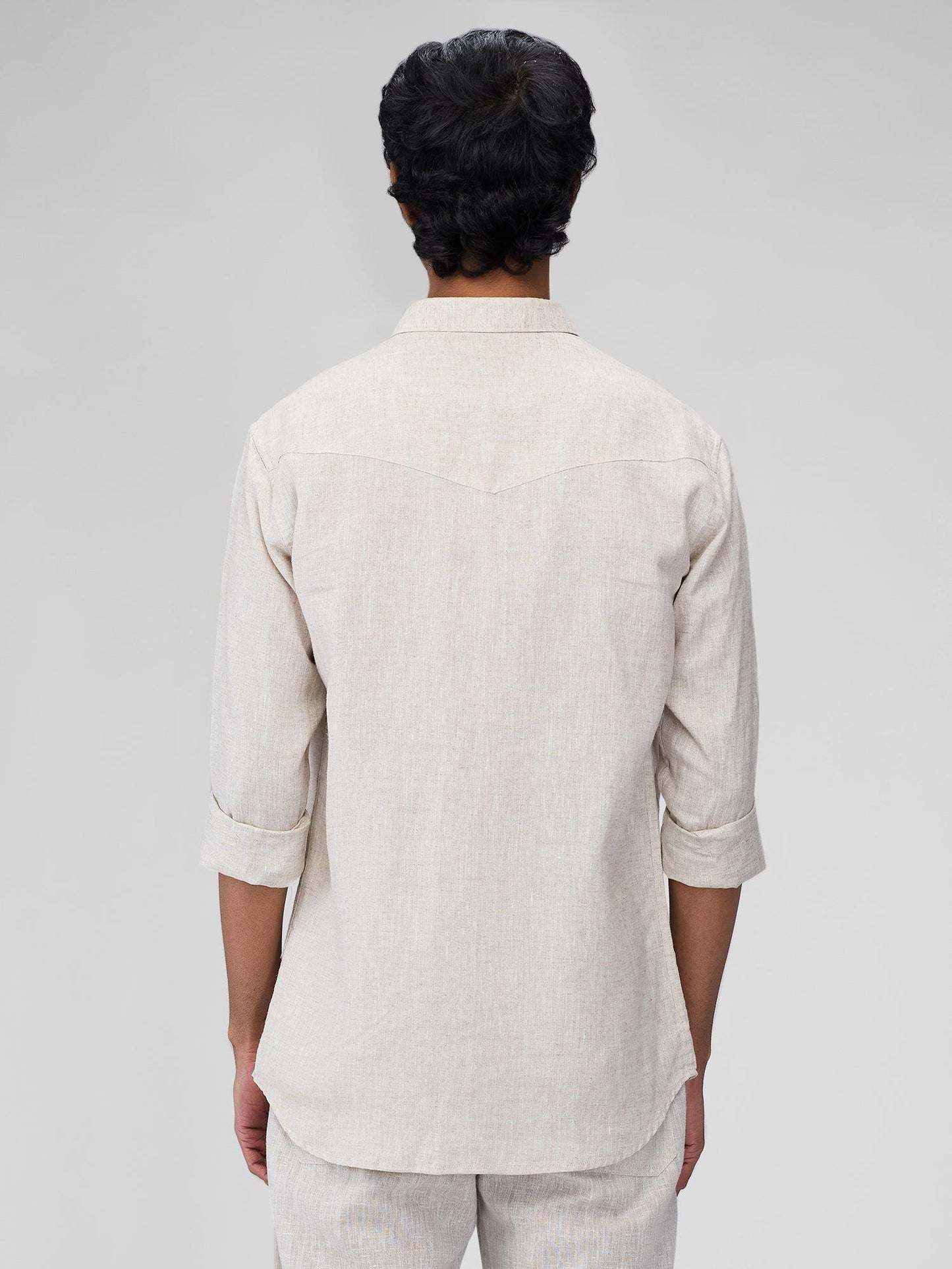 Beige 100% Pure Linen Safari - Bhrata