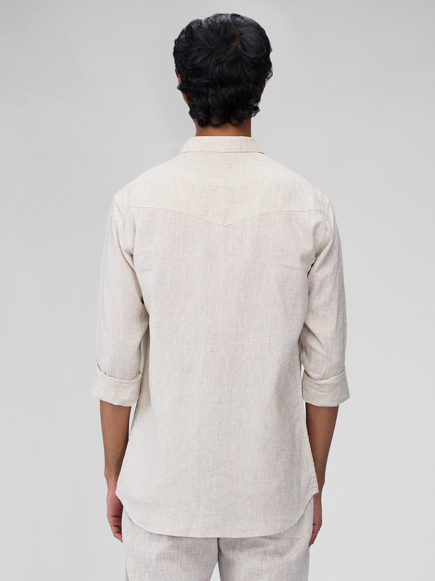Beige 100% Pure Linen Safari - Bhrata