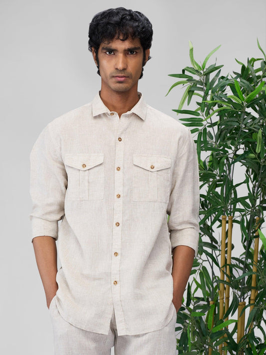 Beige 100% Pure Linen Safari - Bhrata