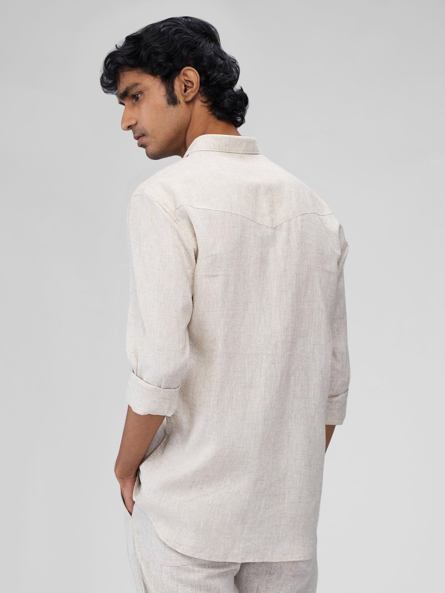 Beige 100% Pure Linen Safari - Bhrata