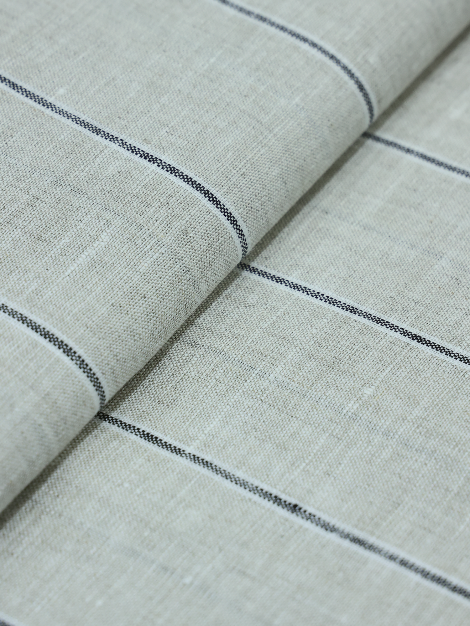 Beige Stripe 100% Pure Linen Shirt