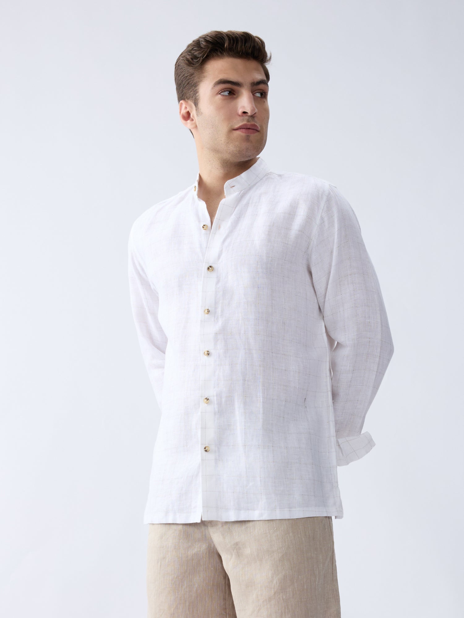 White Check 100% Pure Linen