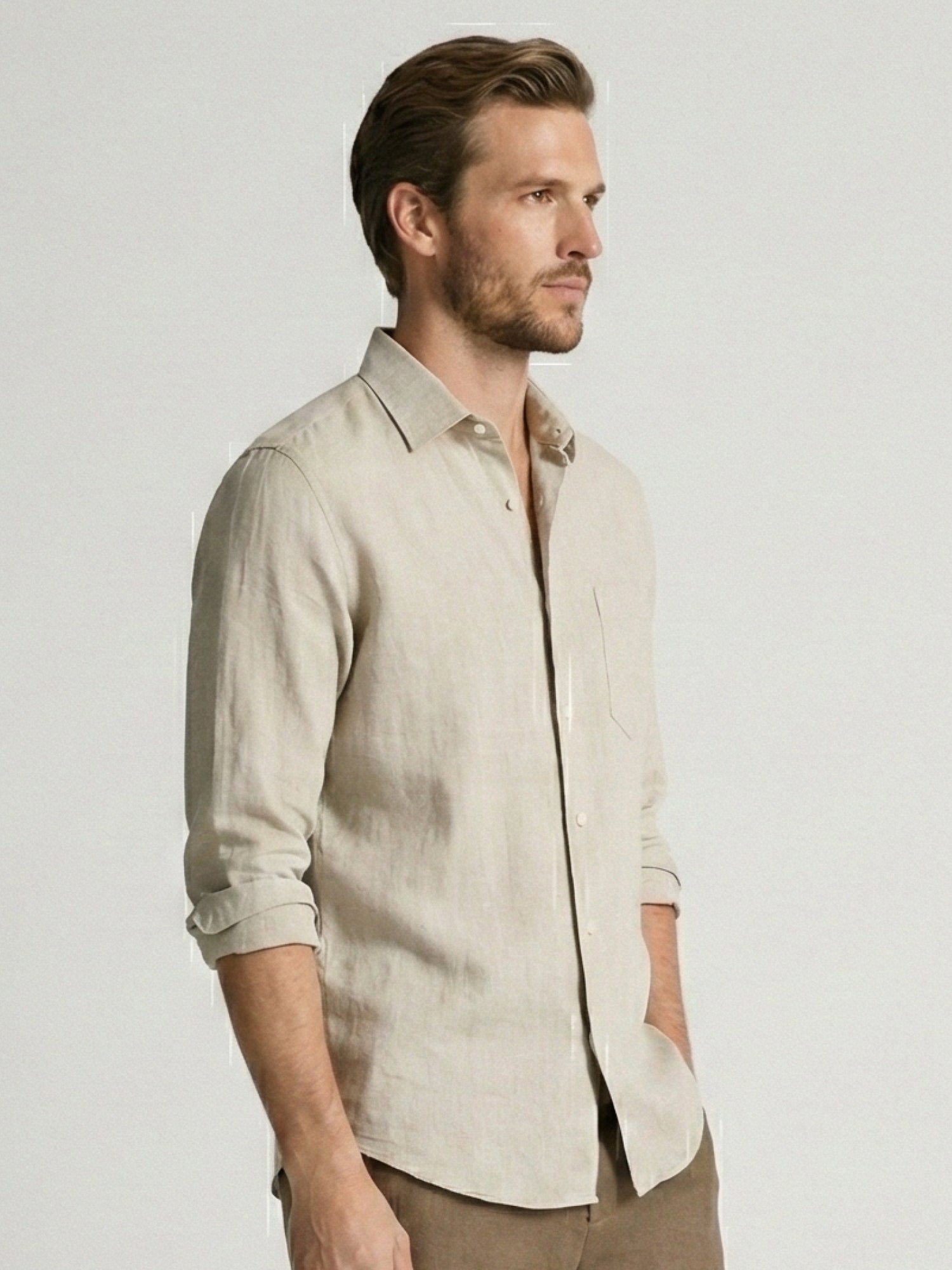 Beige 100% Pure Linen Classic