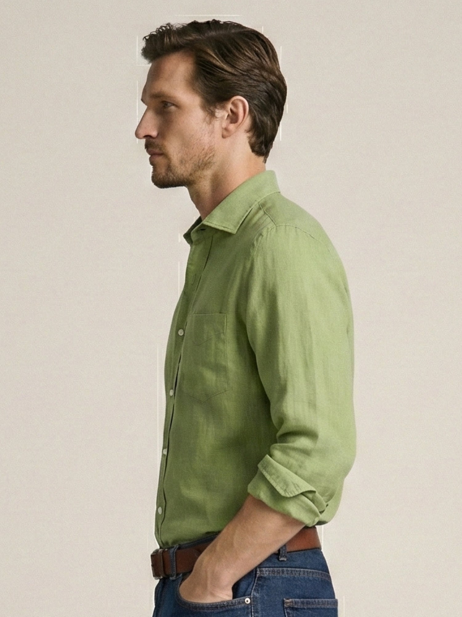 Green 100% Pure Linen Classic